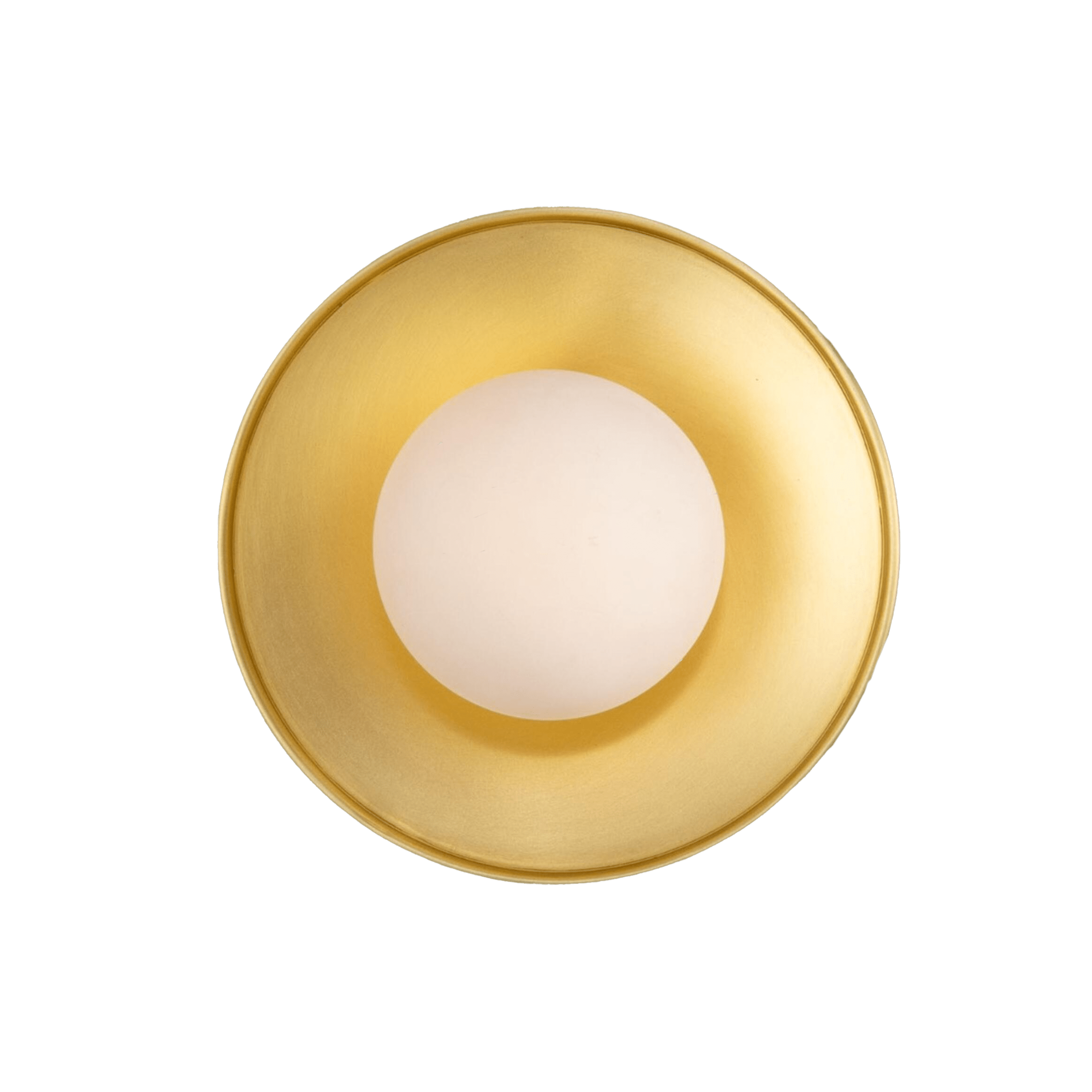 Mullan Lighting Lighting Satin Brass / Frosted Aosta Brass Disc Bathroom Wall Sconce with Glass Globe
