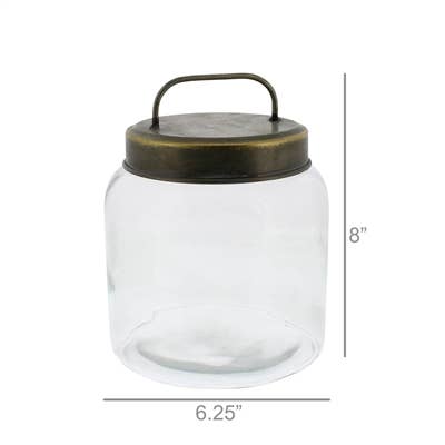 HomArt Decor Small Archer Jar with Metal Lid, Various Sizes