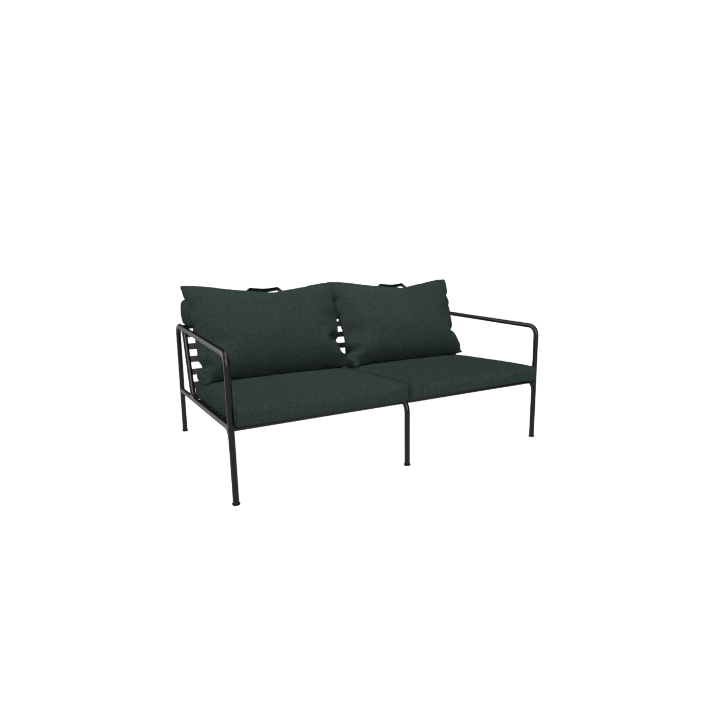 HOUE SHOP Black Frame + Dark Green Fabric Avon Outdoor Lounge Sofa