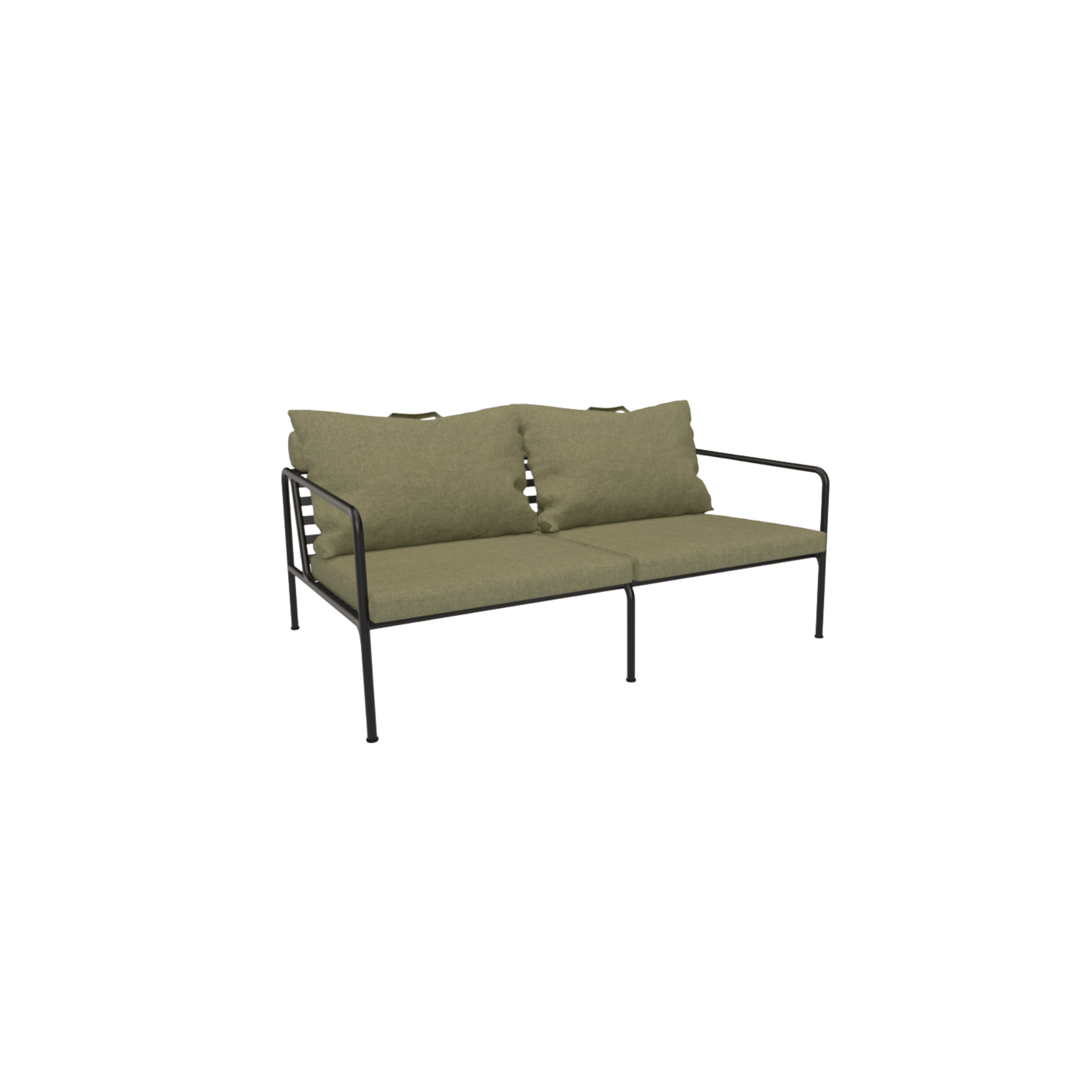 HOUE SHOP Black Frame + Light Green Fabric Avon Outdoor Lounge Sofa