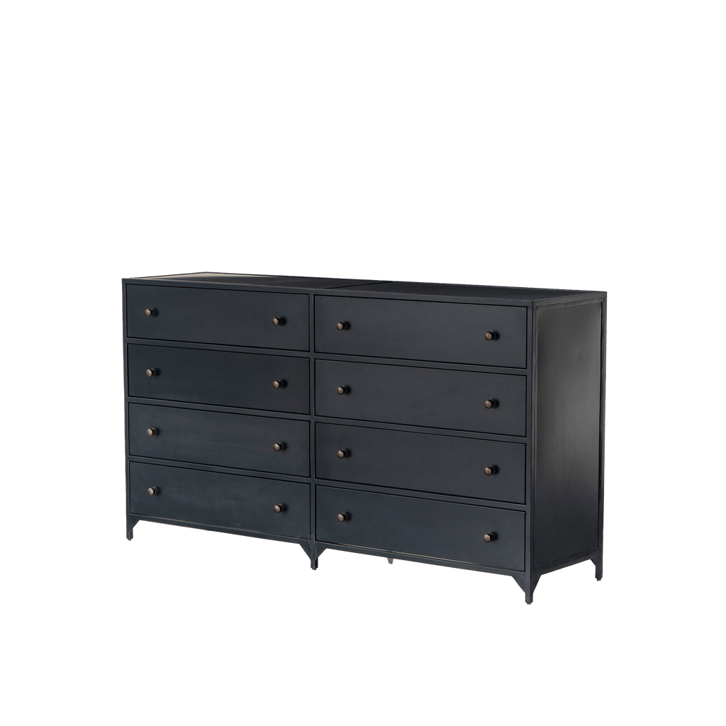 Four Hands Furniture Black Belmont 8 Drawer Metal Dresser