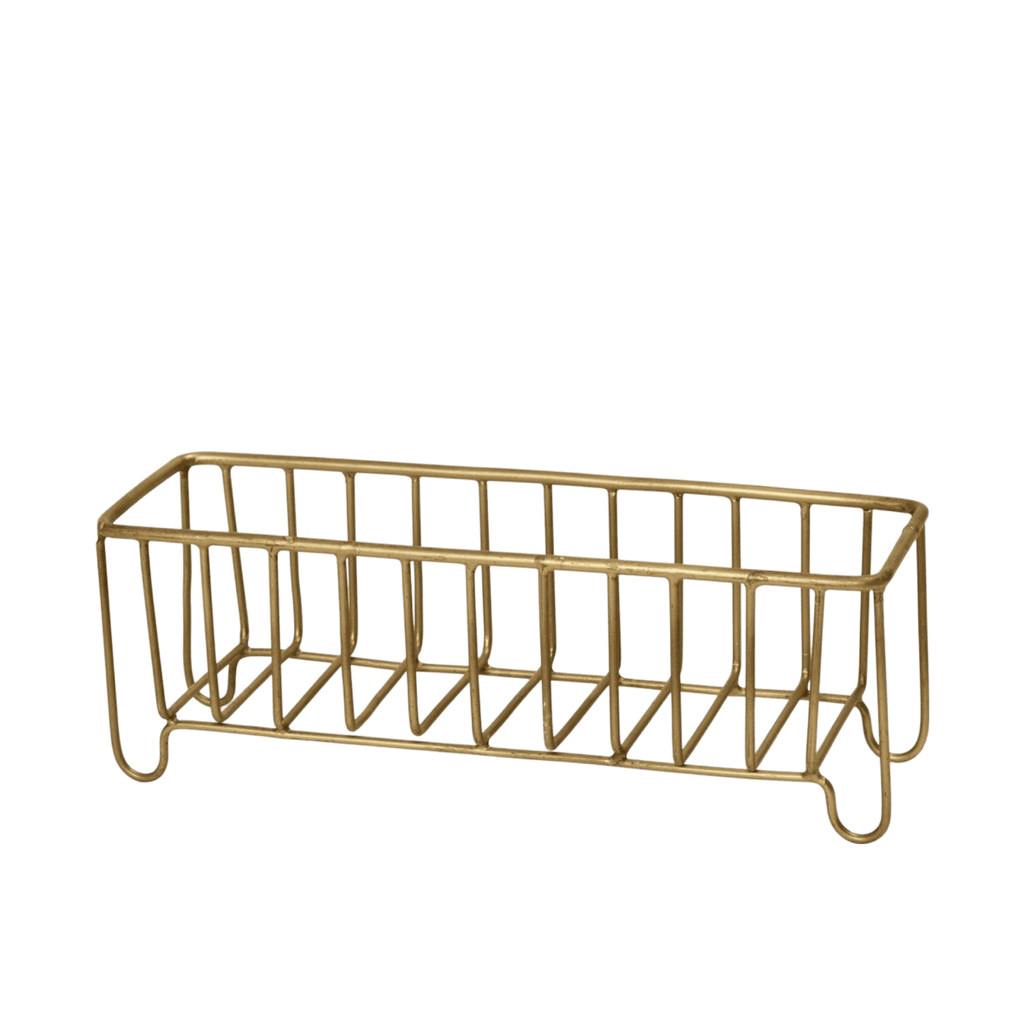 Fog Linen Work Basket Brass Wire Slender Basket