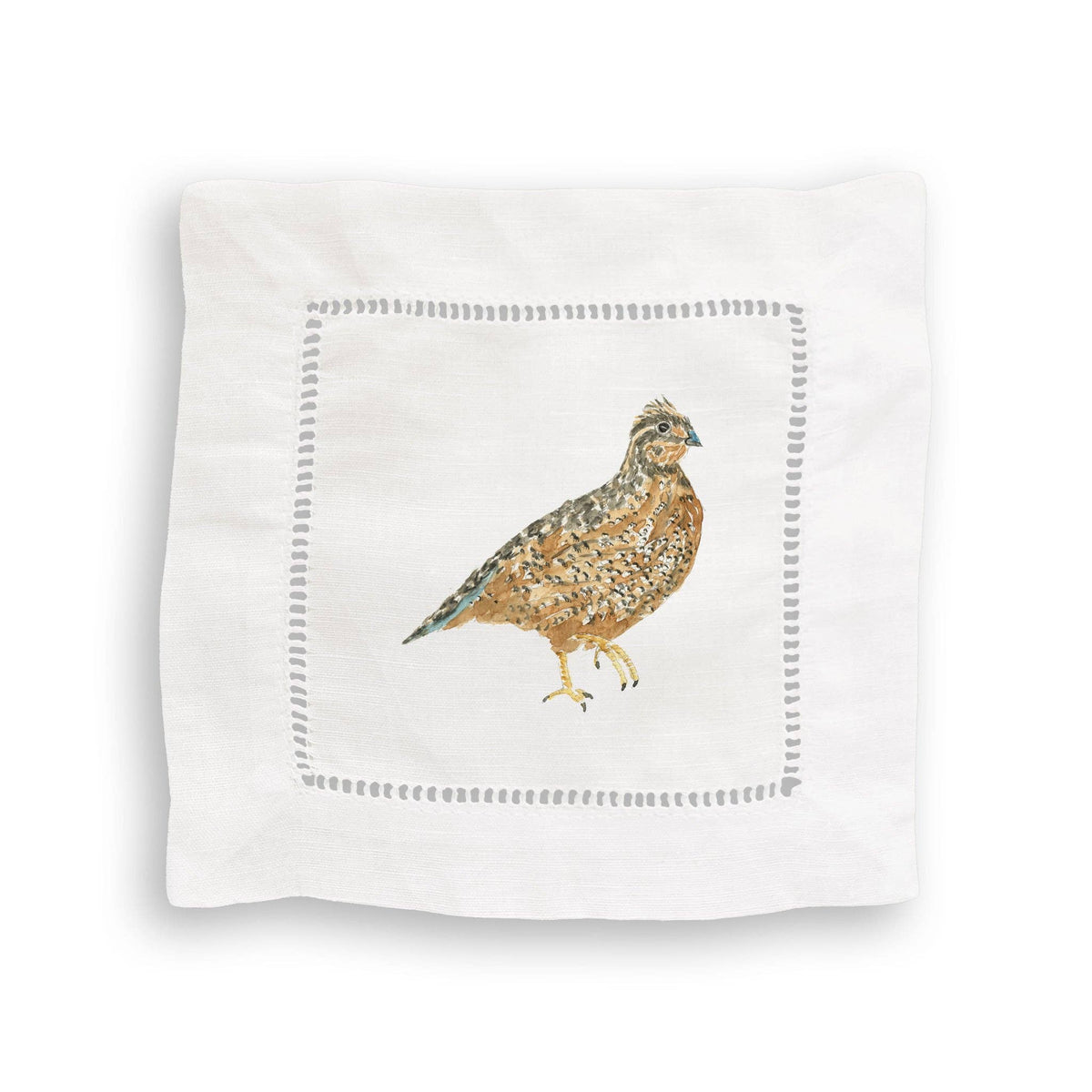 French Graffiti SHOP Brown Quail Linen Cocktail Napkins, Set of 4