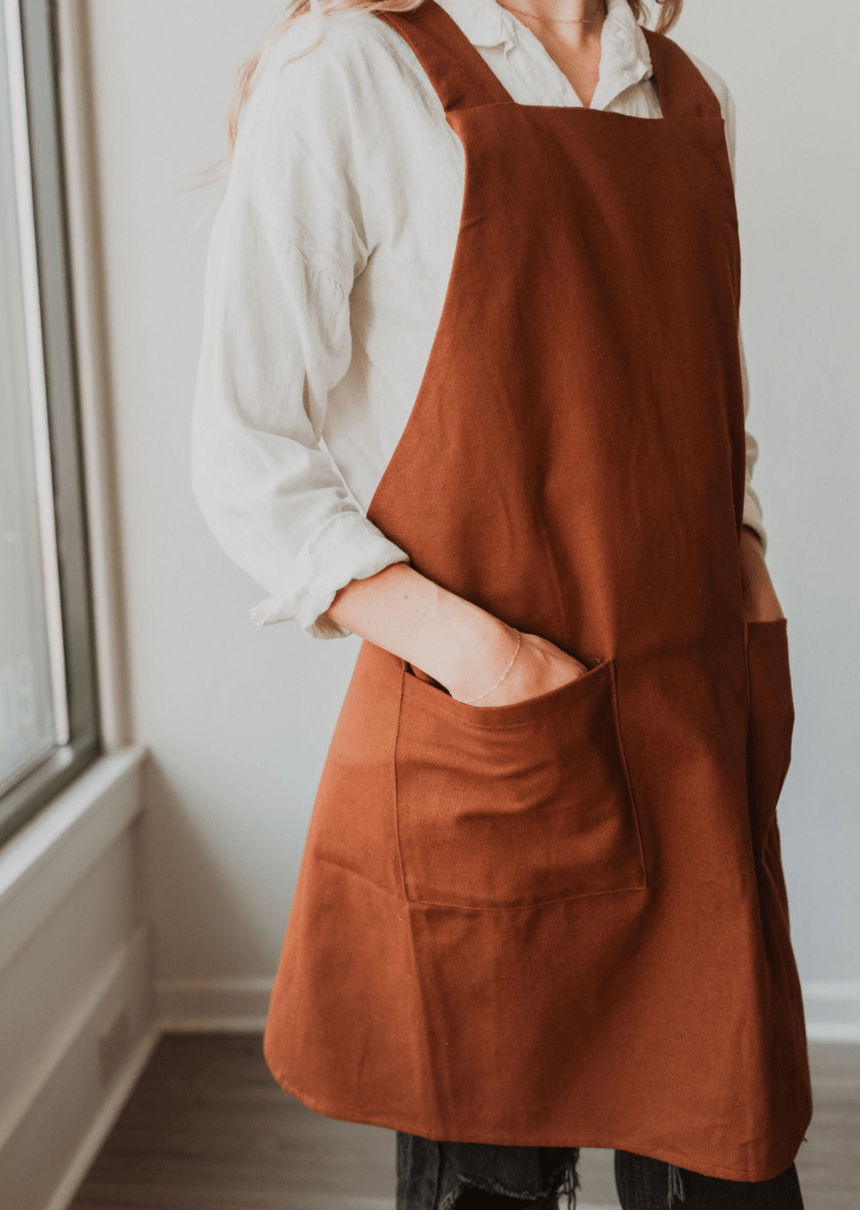 The Adorn Co. Aprons Terracotta Canvas Crossback Apron
