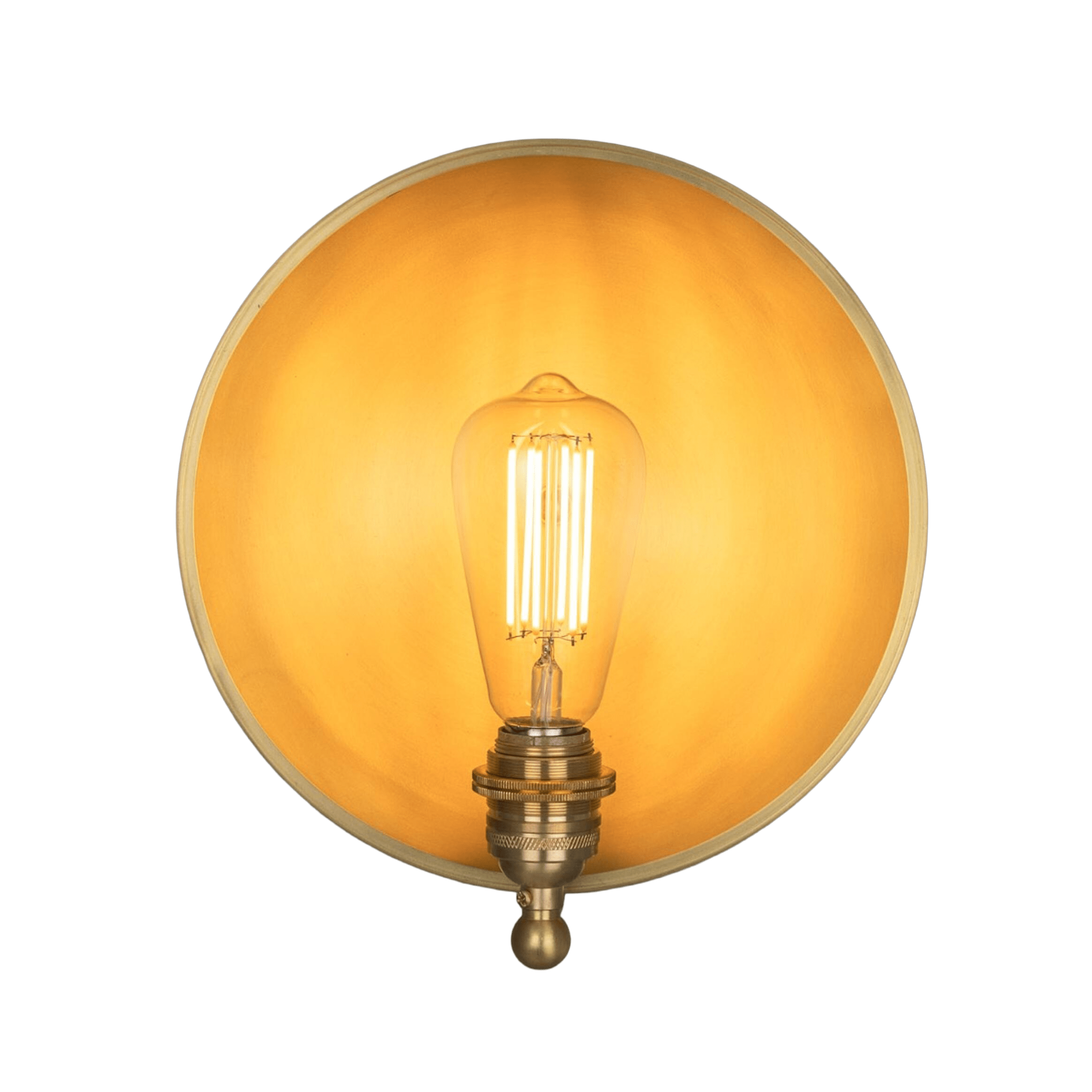 Mullan Lighting Lighting Chulainn Industrial Brass Dish Wall Sconce