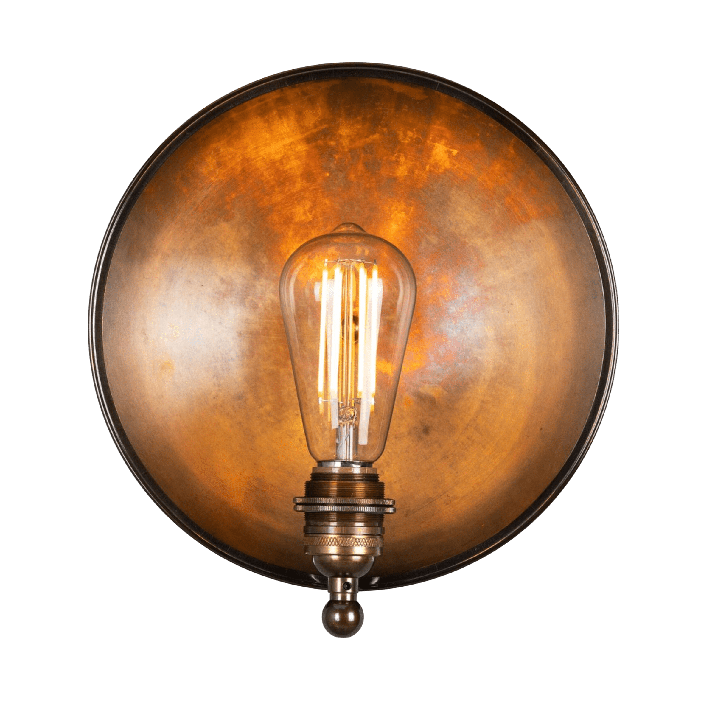Mullan Lighting Lighting Chulainn Industrial Brass Dish Wall Sconce