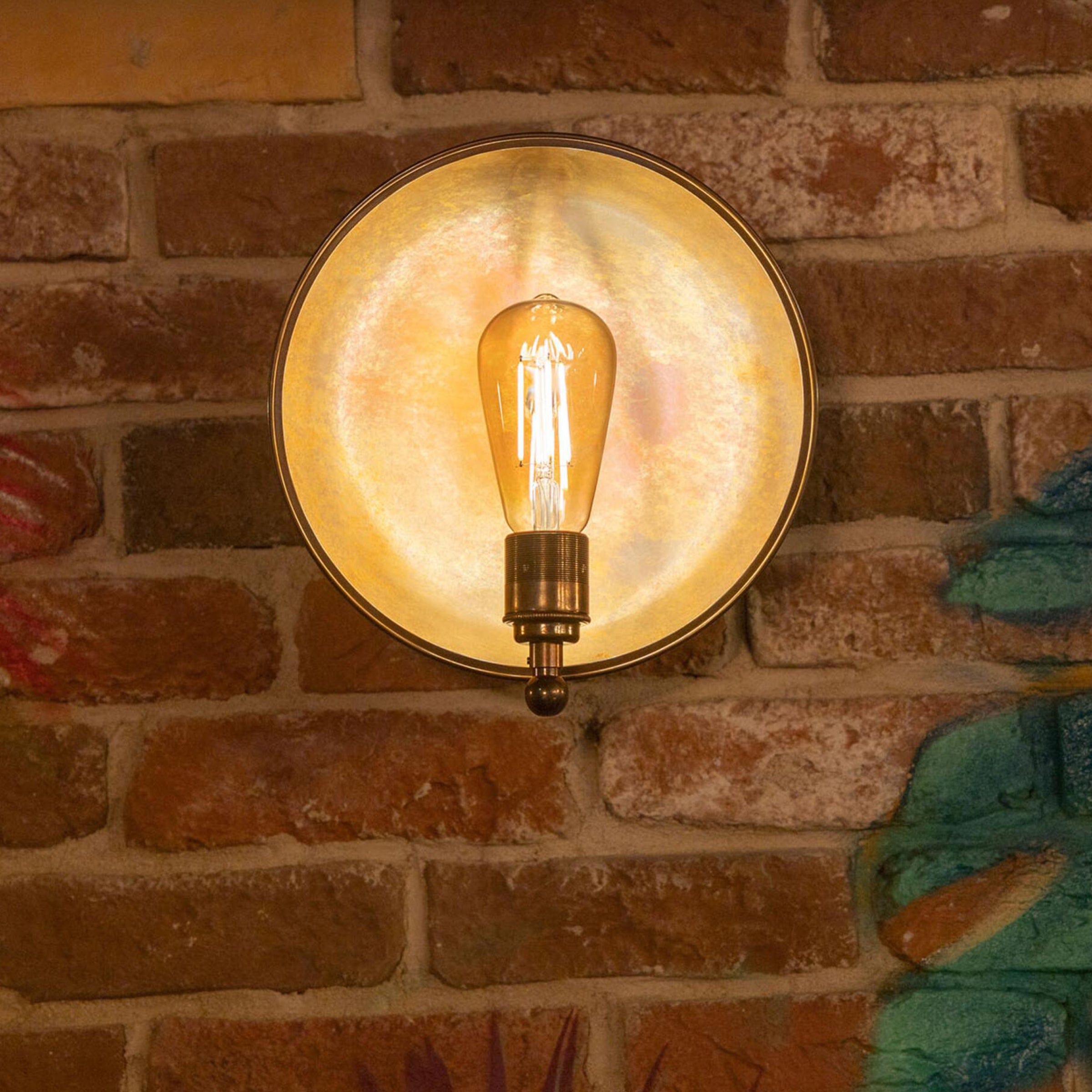 Mullan Lighting Lighting Chulainn Industrial Brass Dish Wall Sconce