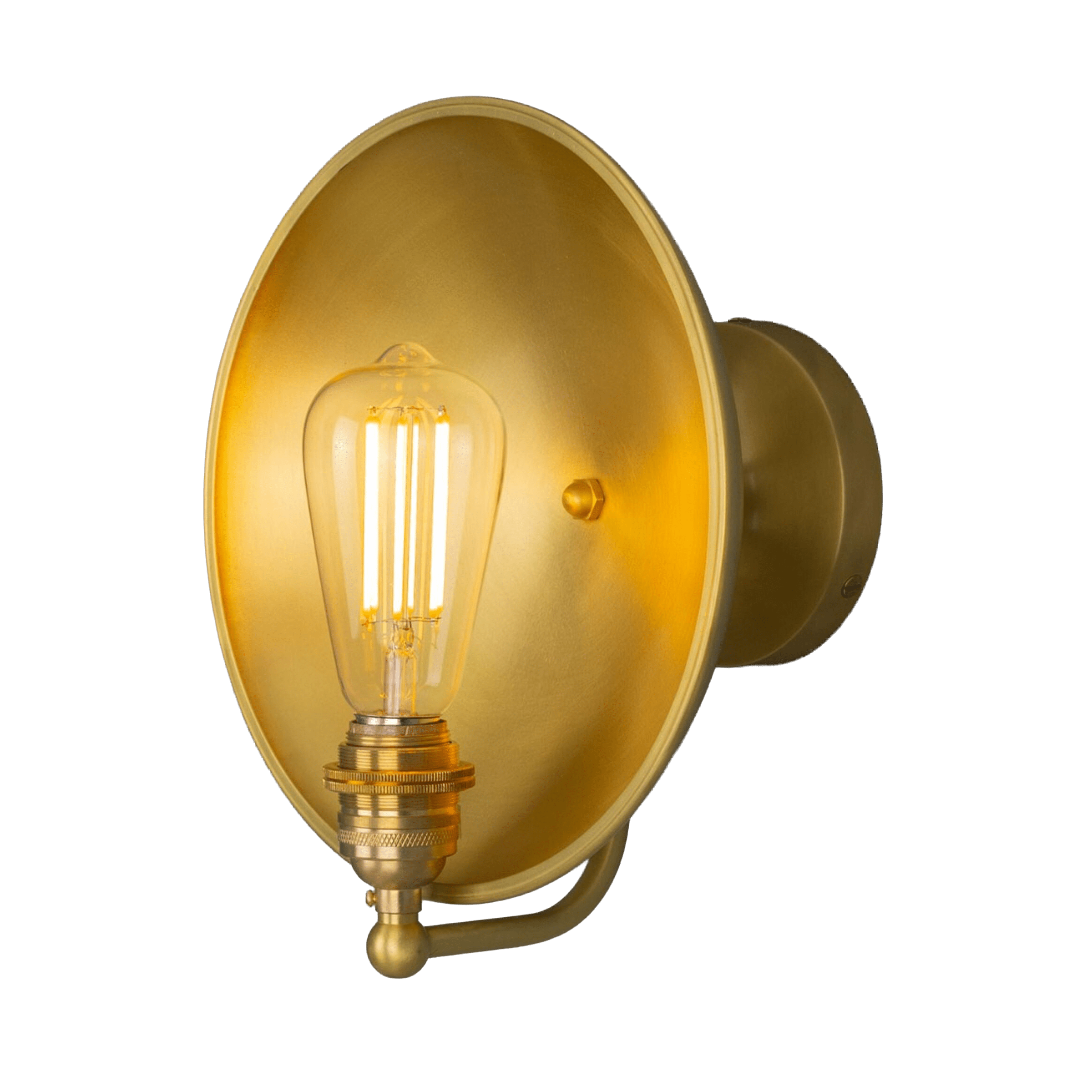 Mullan Lighting Lighting Satin Brass Chulainn Industrial Brass Dish Wall Sconce
