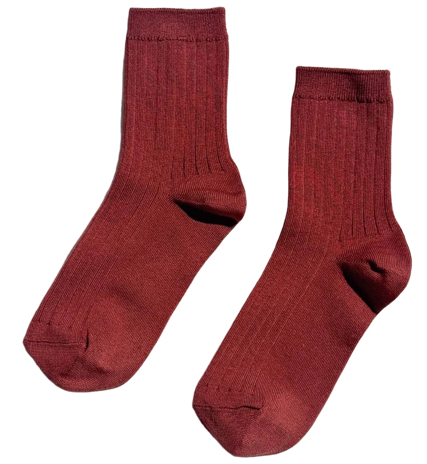 Le Bon Shoppe Socks Terracotta Cotton Rib Women's Socks