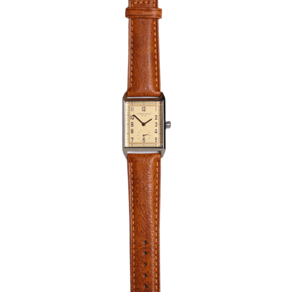 Curated Basics Curated Basics - Classic Rectangular Watch: Green Leather