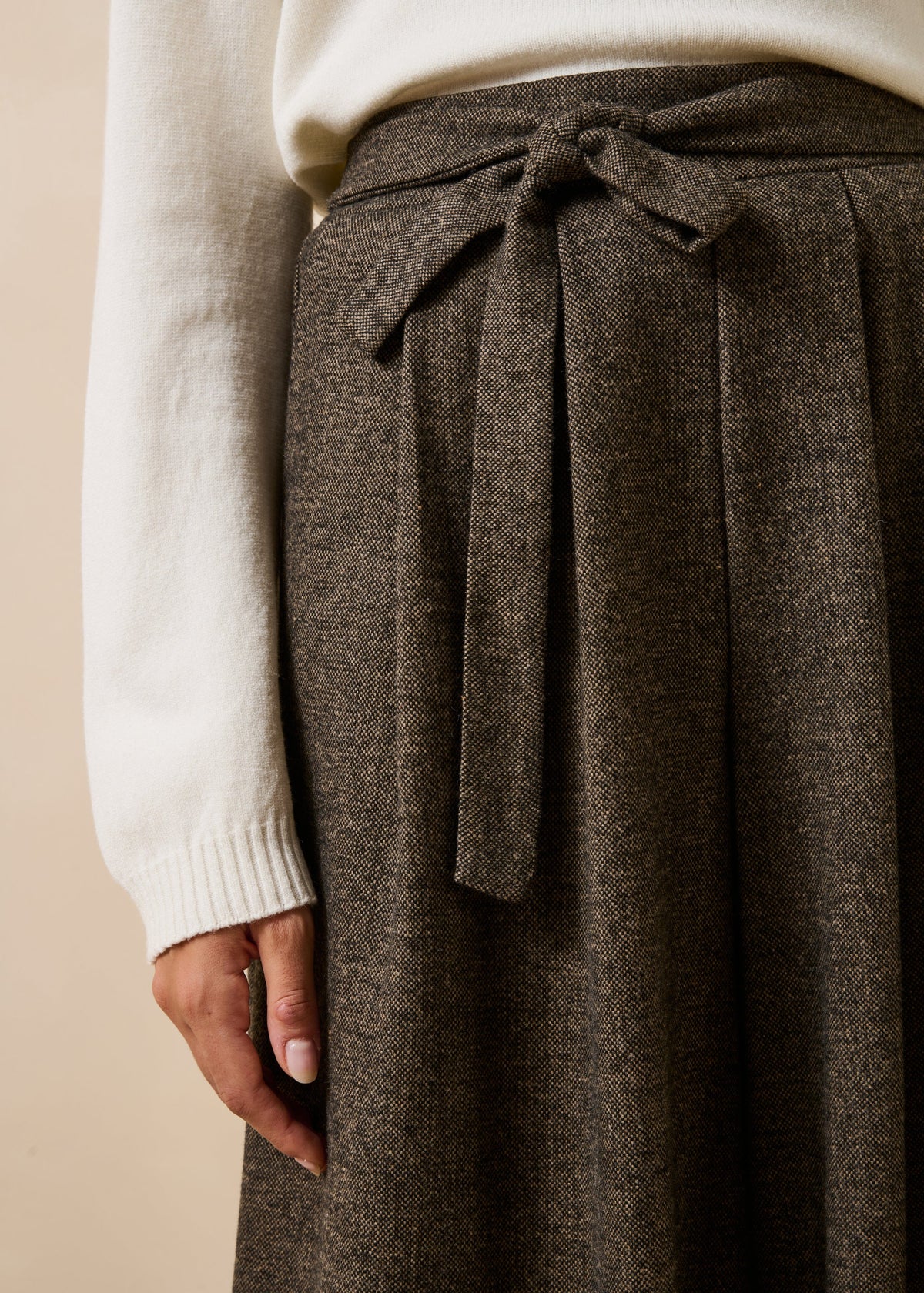 La Fée Maraboutée SHOP Dactus Tweed Culotte Trousers, Bark Brown