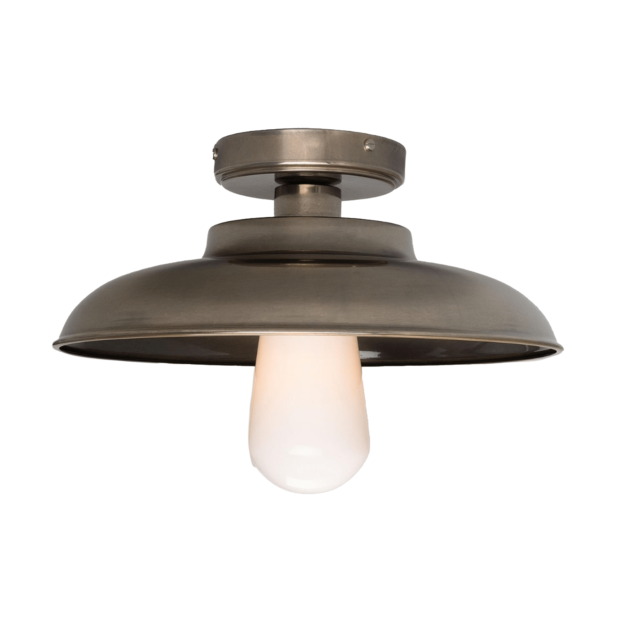 Mullan Lighting Lighting Antique Silver (Indoor Only) / Opal Darya Outdoor Industrial Brass Ceiling Light