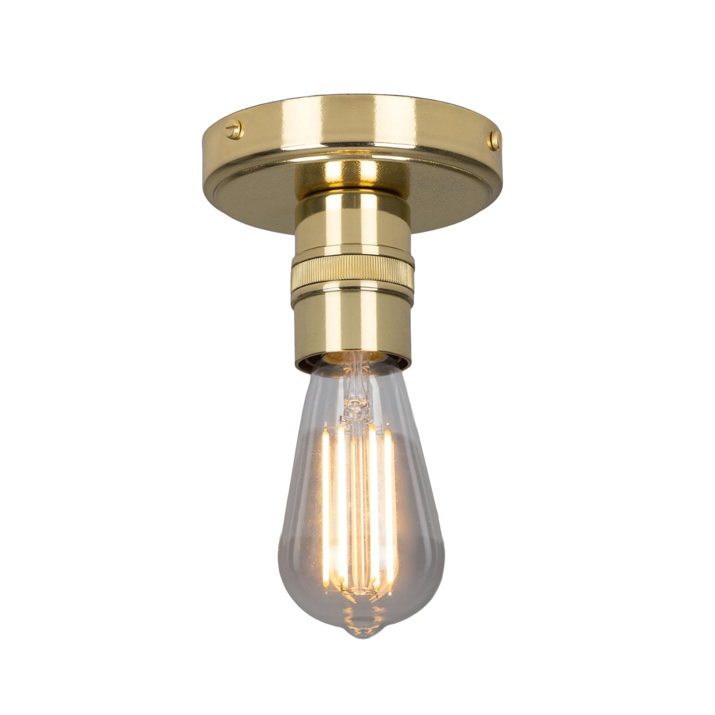 Mullan Lighting Lighting Polished Brass Devon Minimalist Brass Flush Ceiling Light