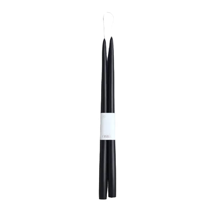 The Floral Society Candle 12" Dipped Taper Candles, Smoke (Various Sizes)