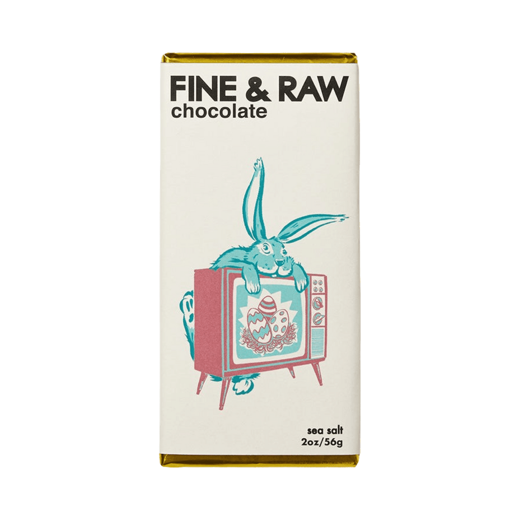 FINE & RAW Food Easter Sea Salt Chocolate Bar, 2oz