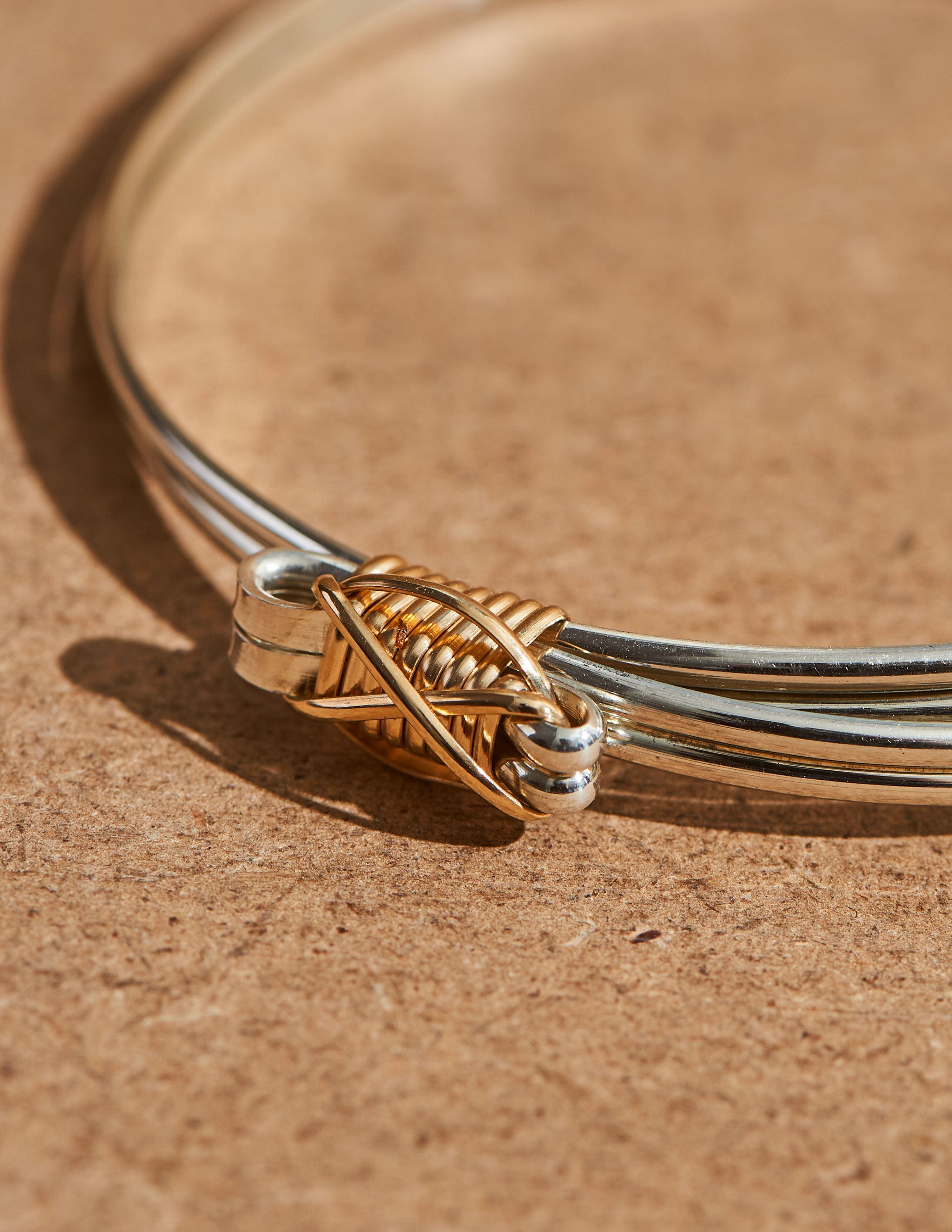 Asher + Rye Jewelry Gold & Silver Elephant Hair Bracelet Two Strand