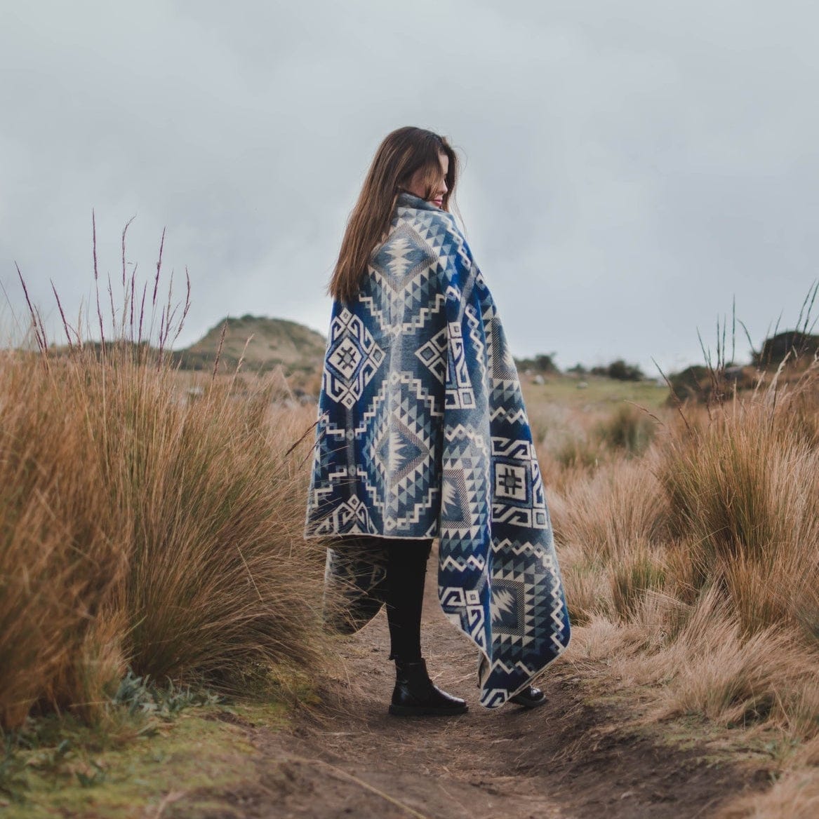 Beyond Borders Collective Blankets Blue Scale Epera Blanket