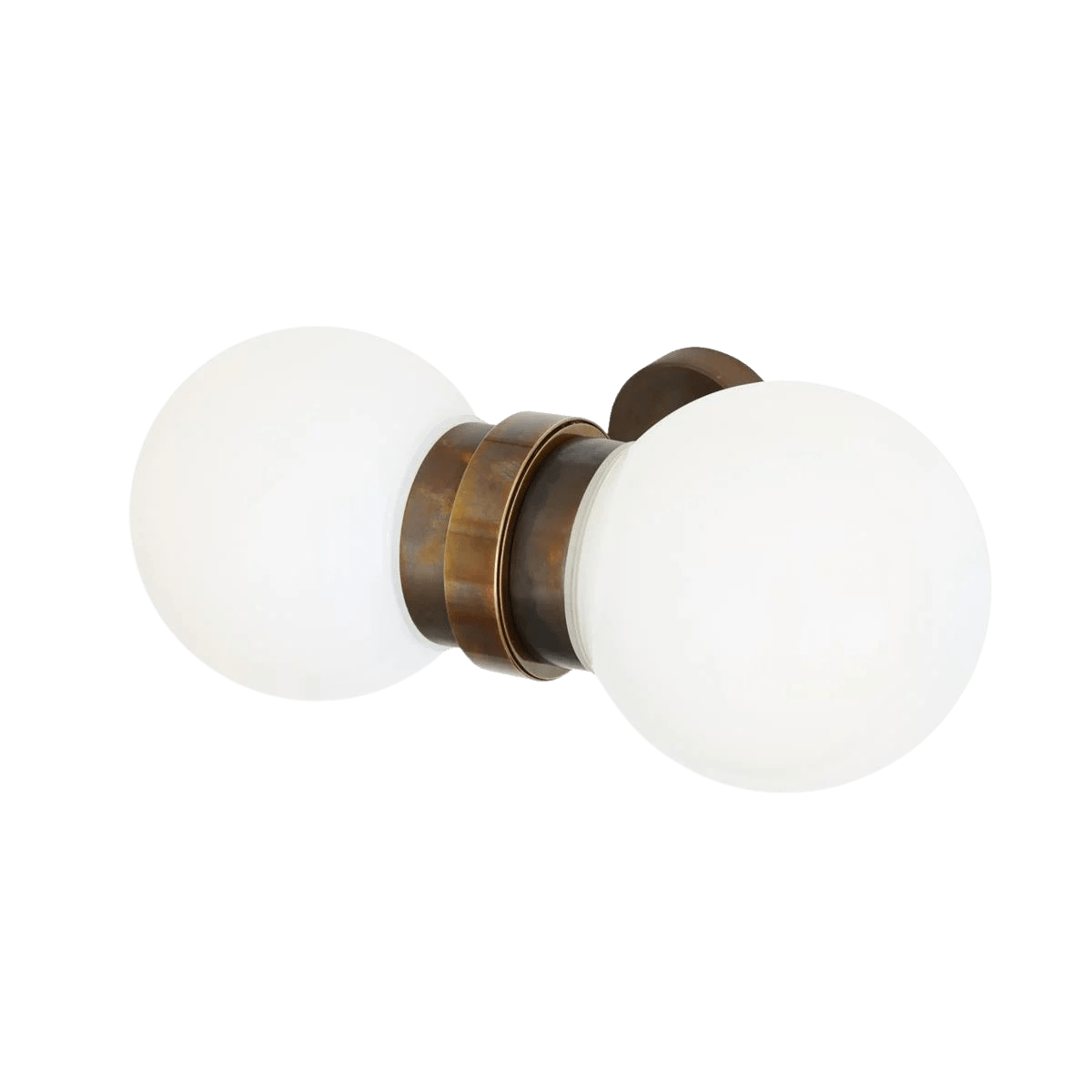 Mullan Lighting Lighting Opal / Antique Brass Eske Modern Double Glass Globe Wall Light