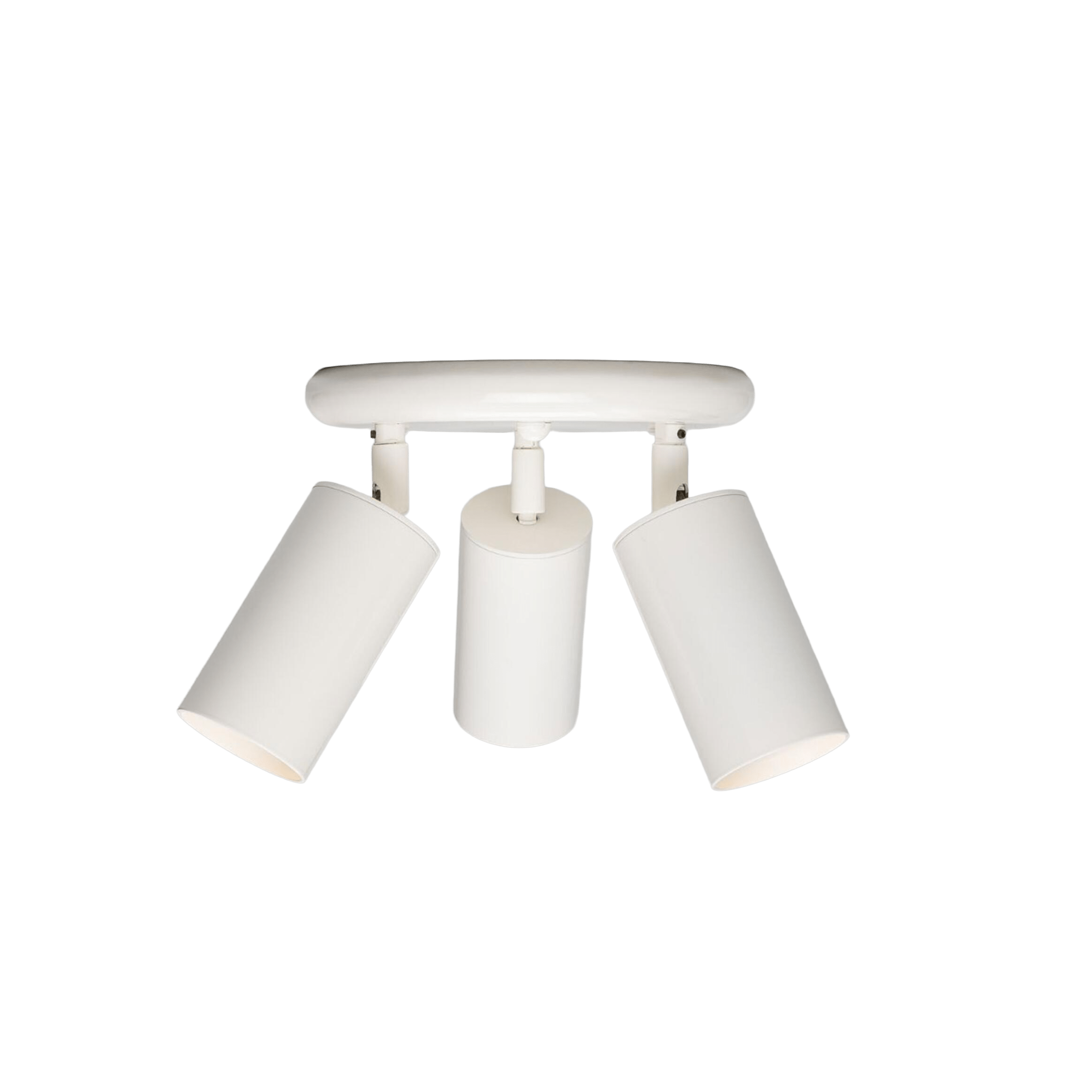 Mullan Lighting Lighting Powder-Coated White Evanston Three Light Directional Brass Ceiling Spotlight