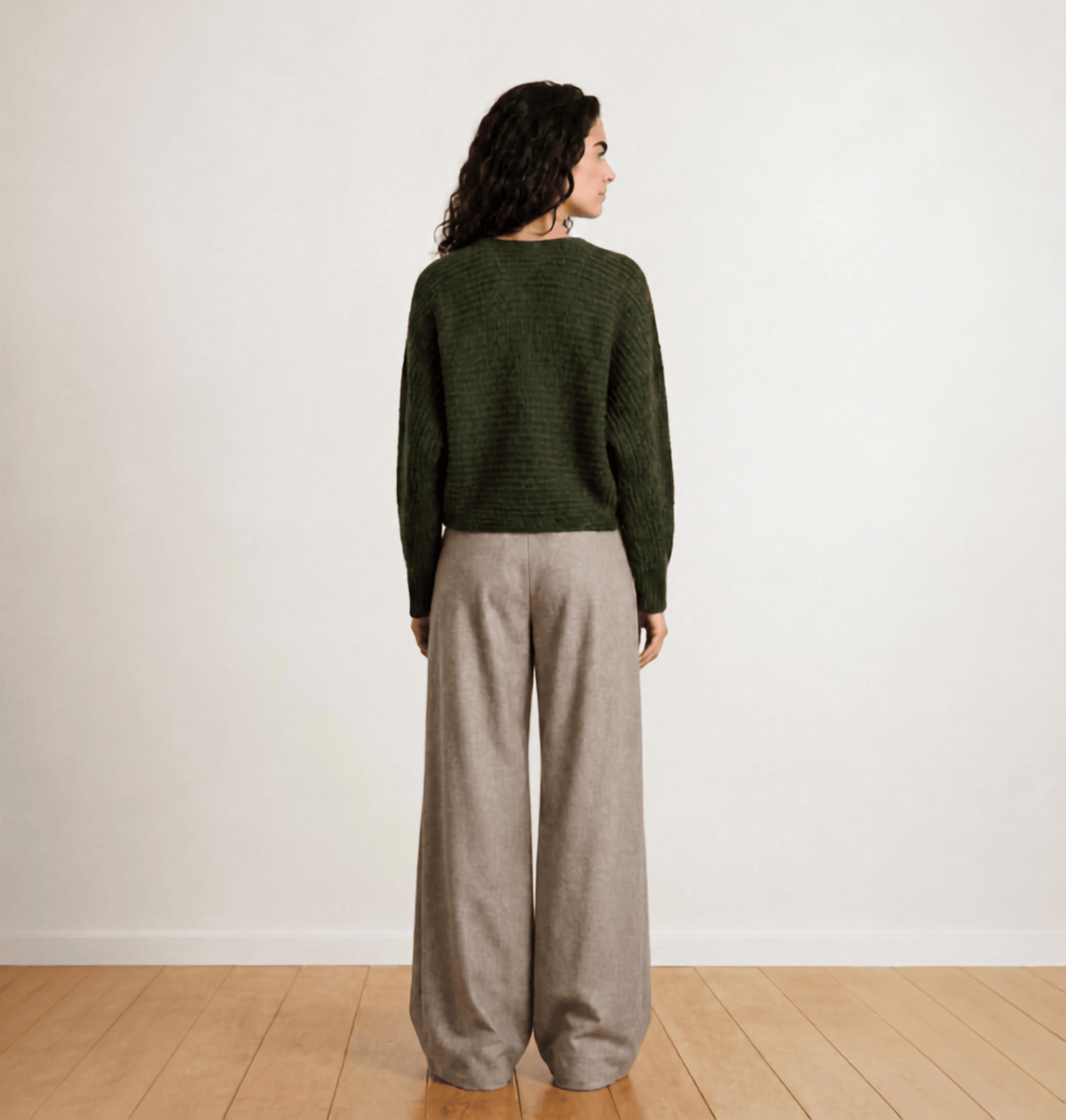 La Fée Maraboutée SHOP Ezur Tweed Trousers, Greige