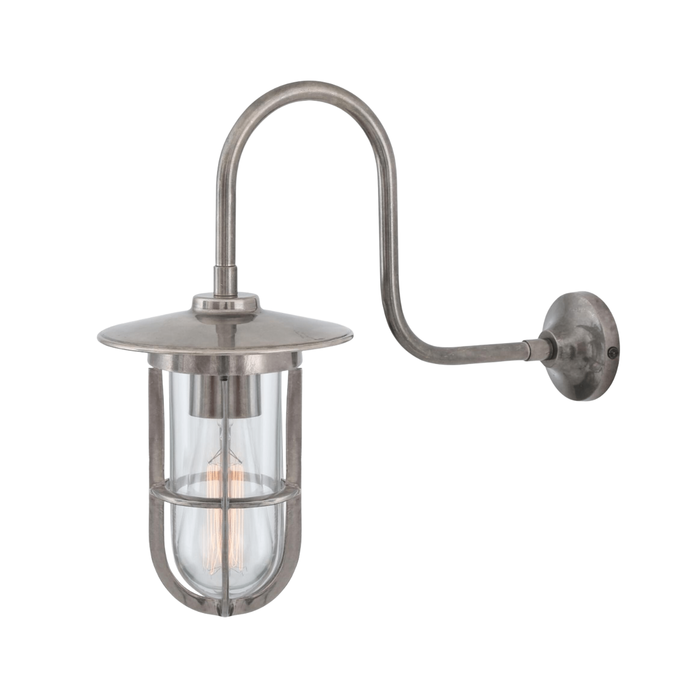 Mullan Lighting Lighting Antique Silver (Indoor Only) / Clear Fabo Well Glass Wall Sconce