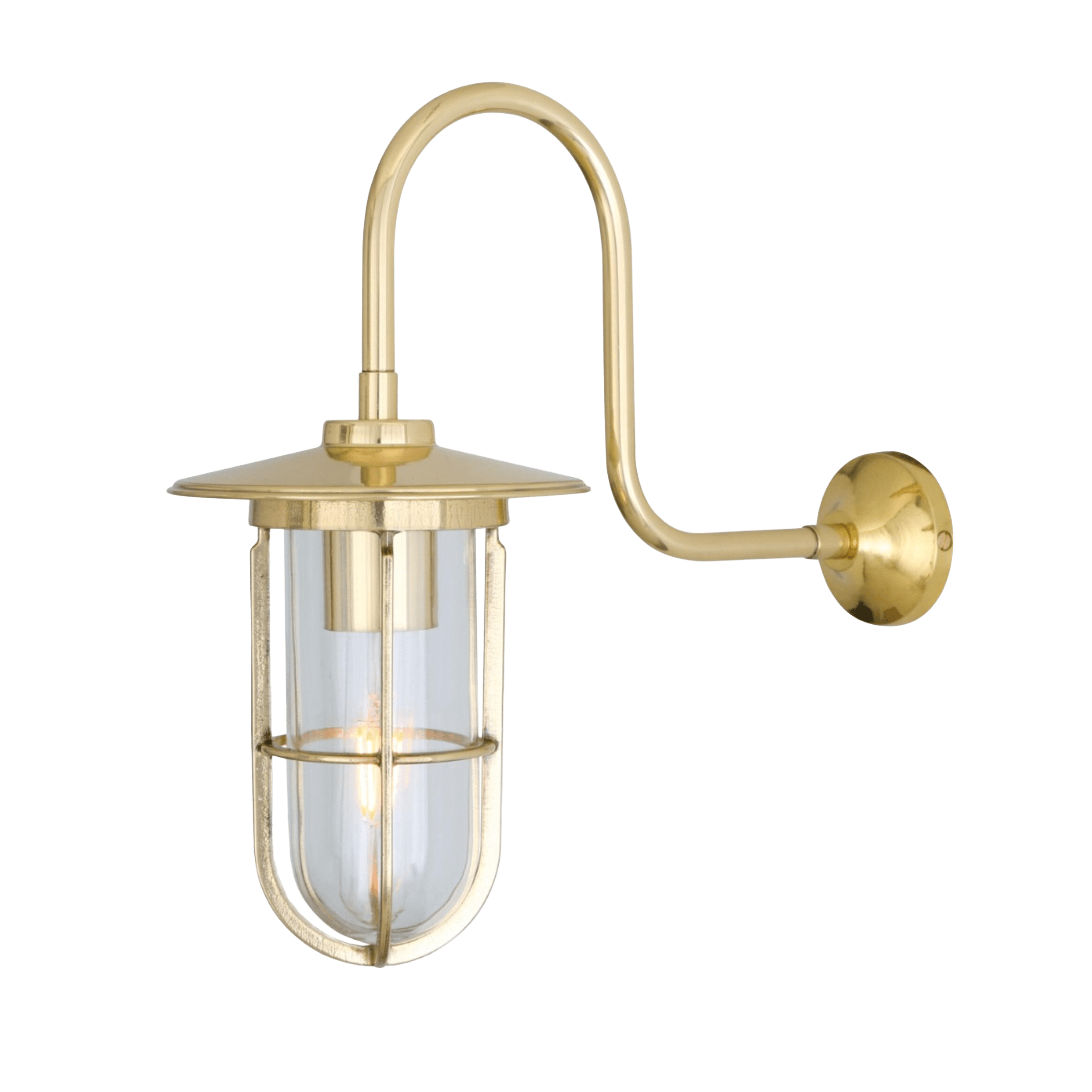 Mullan Lighting Lighting Polished Brass (Indoor Only) / Clear Fabo Well Glass Wall Sconce