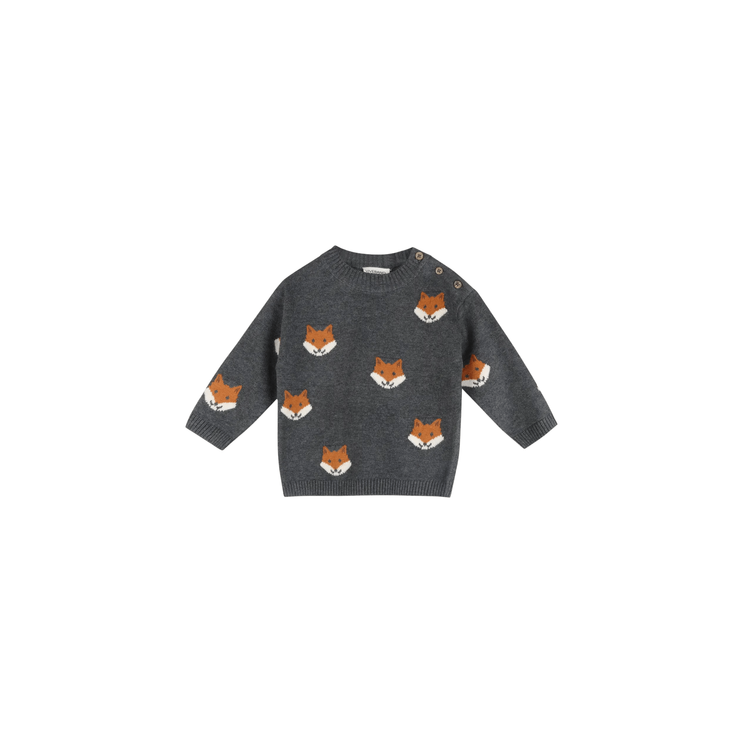 Viverano Organics SHOP Fox Jacquard Baby Pullover