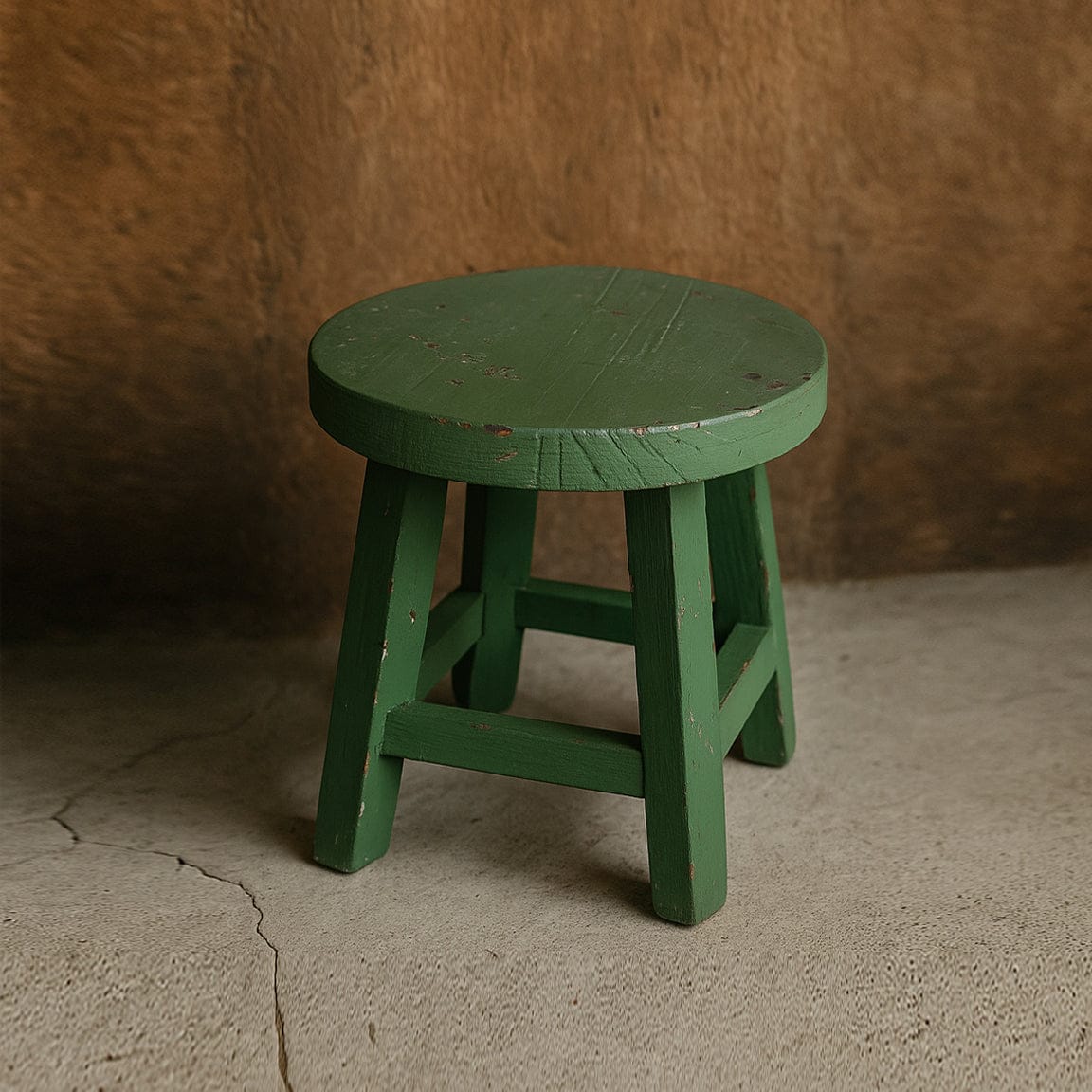 NACH Furniture SHOP Green Wooden Stool