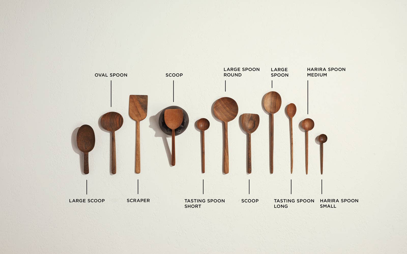 Hawkins New York HAND CARVED WALNUT SPOON - SHORT HARIRA
