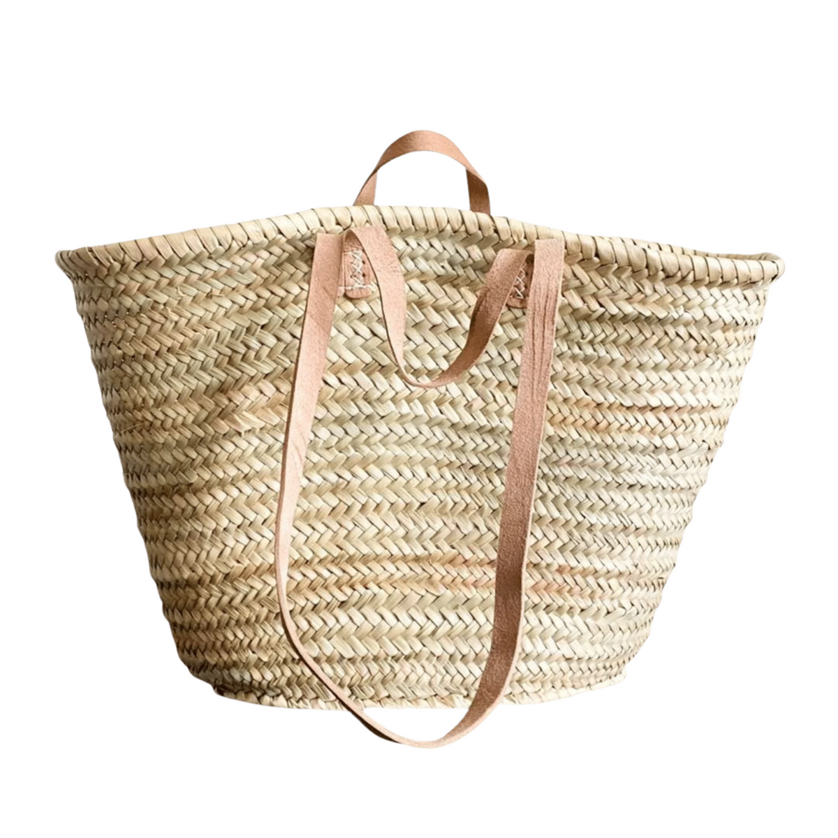 French Market Basket with Double Leather Handles – Asher + Rye