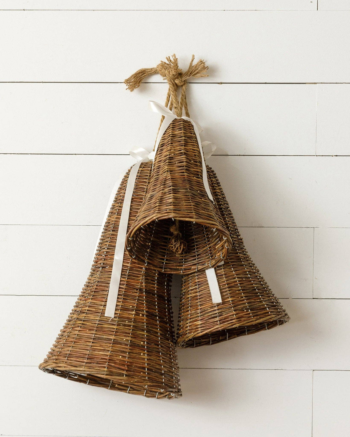 Audrey's Home & Gift SHOP Hanging Wicker Bells, Set of 3