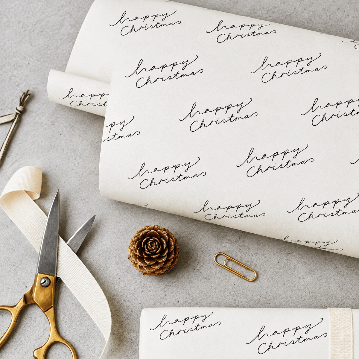 Katie Leamon SHOP Happy Christmas Wrapping Paper, Single Sheet