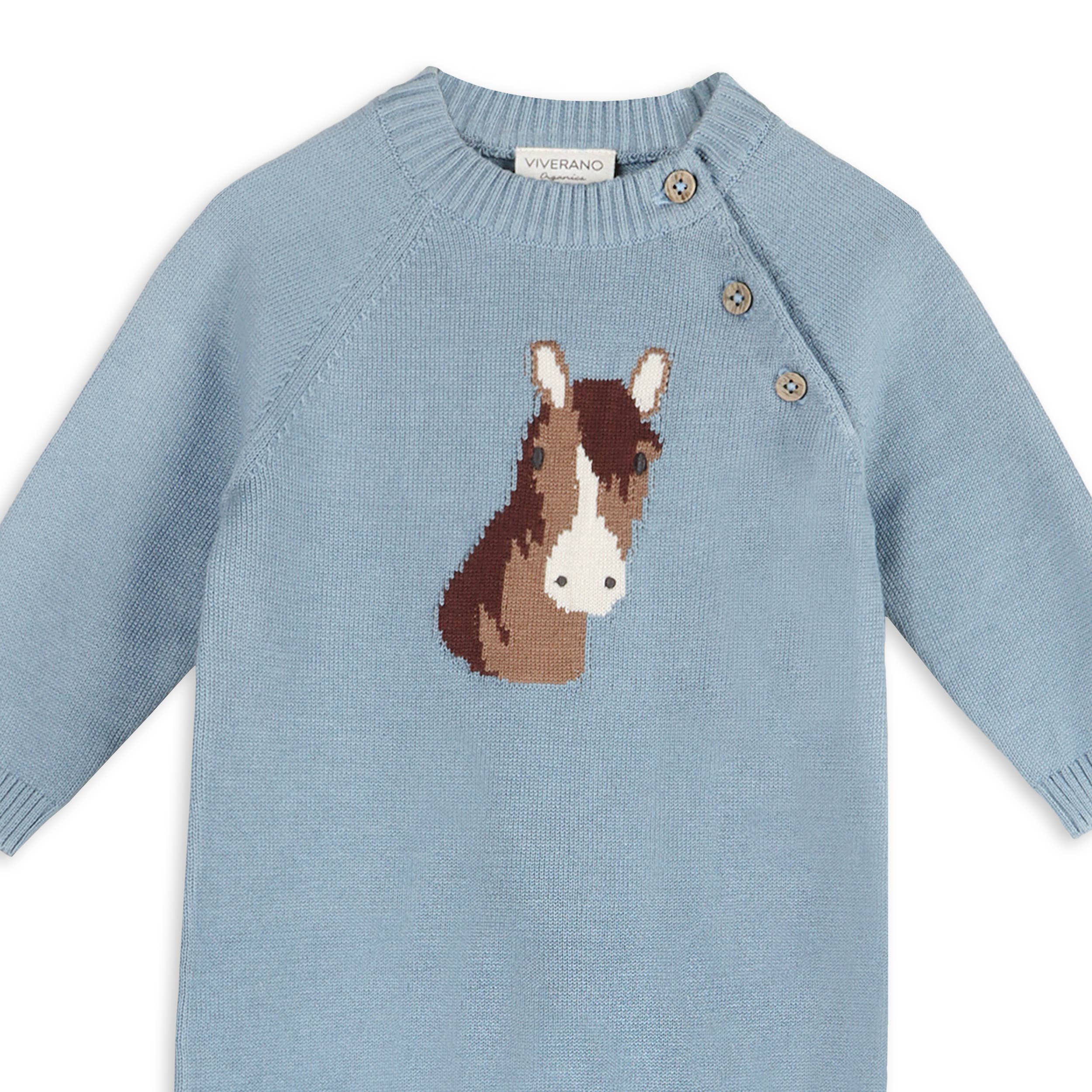 Viverano Organics SHOP Horse Jacquard Baby Jumpsuit