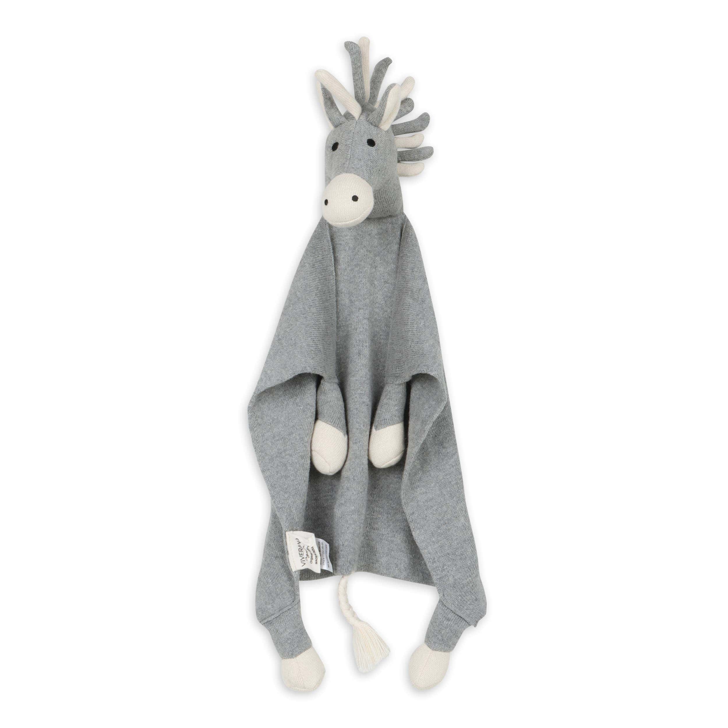 Viverano Organics Baby & Toddler Natural Heather Horse - Organic Baby Lovey Security Blanket Cuddle Cloth