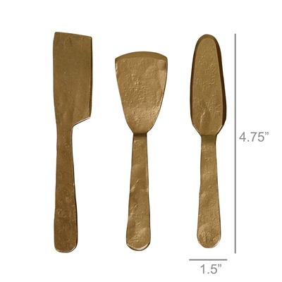 HomArt Ibsen Cheese Tools, Brass - Set of 3 - Antique Brass