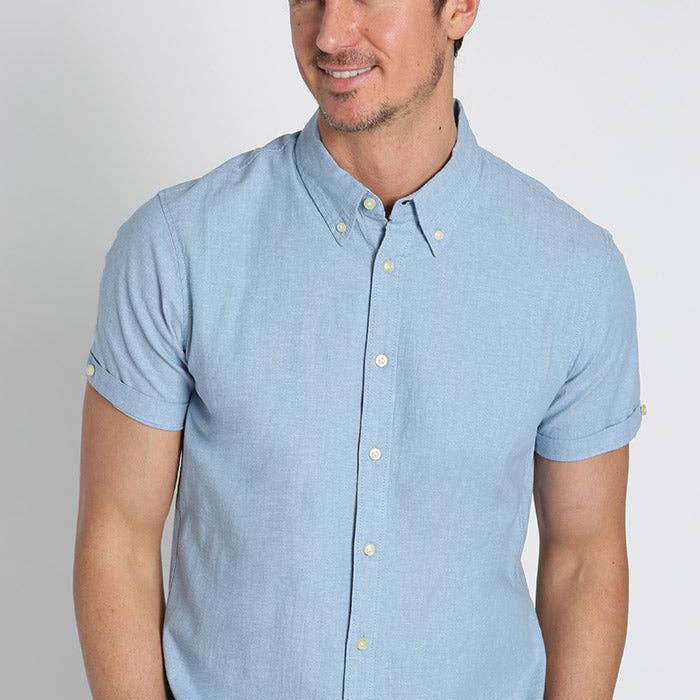 JACHS JACHS - Beige Noho Short Sleeve Chambray Shirt