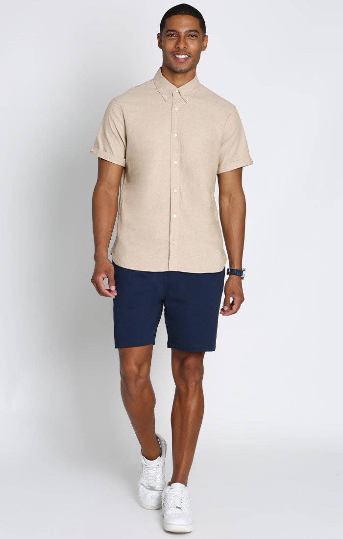 JACHS Clothing JACHS - Beige Noho Short Sleeve Chambray Shirt