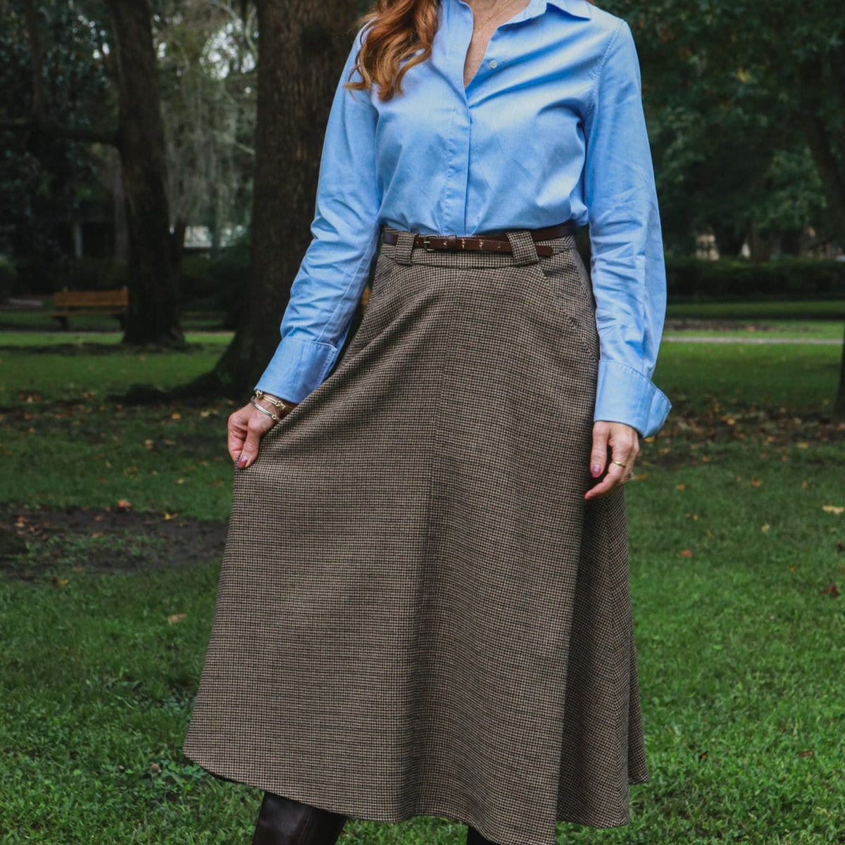 Diega SHOP Jeyo Houndstooth Midi Skirt
