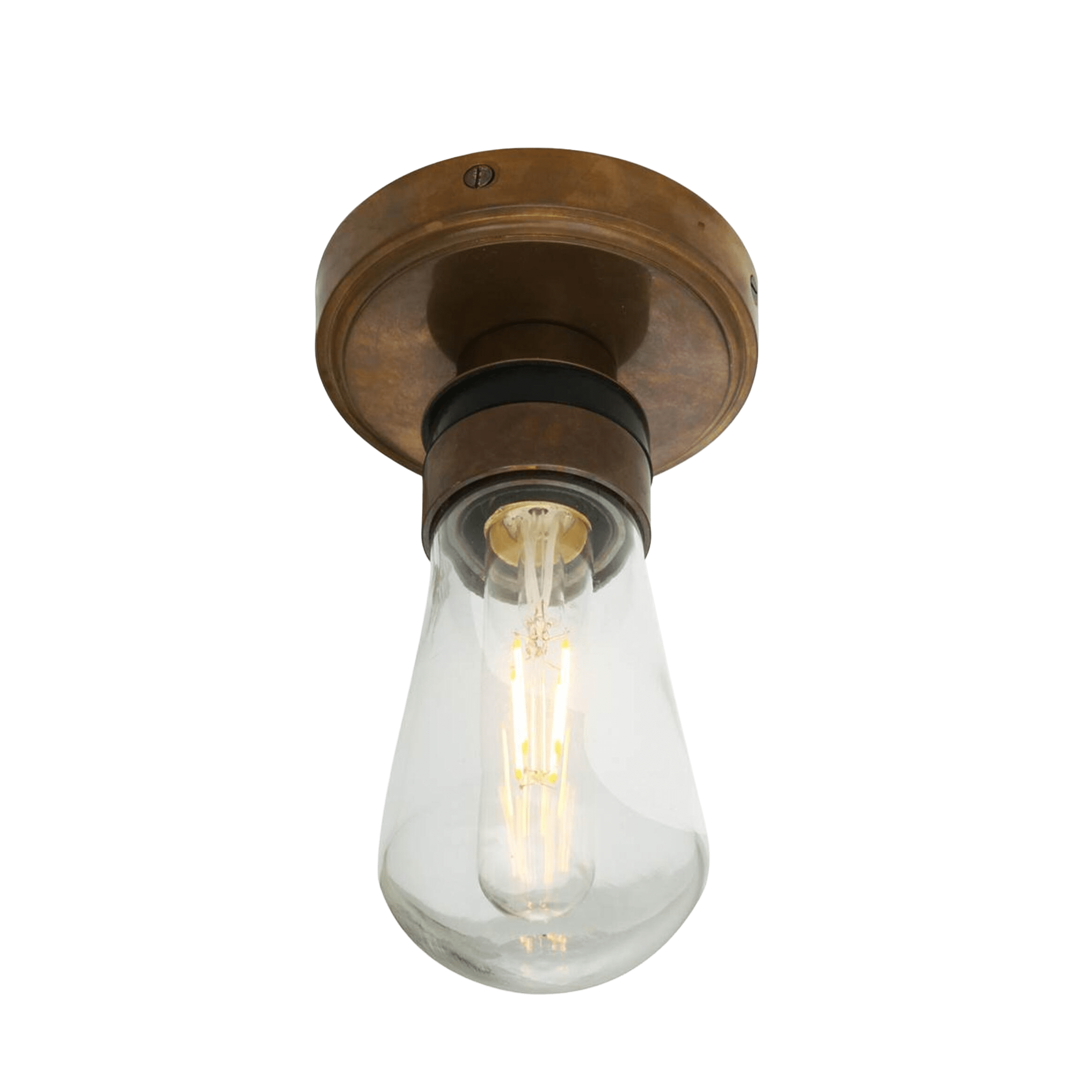Mullan Lighting Lighting Kura Brass and Glass Ceiling Light