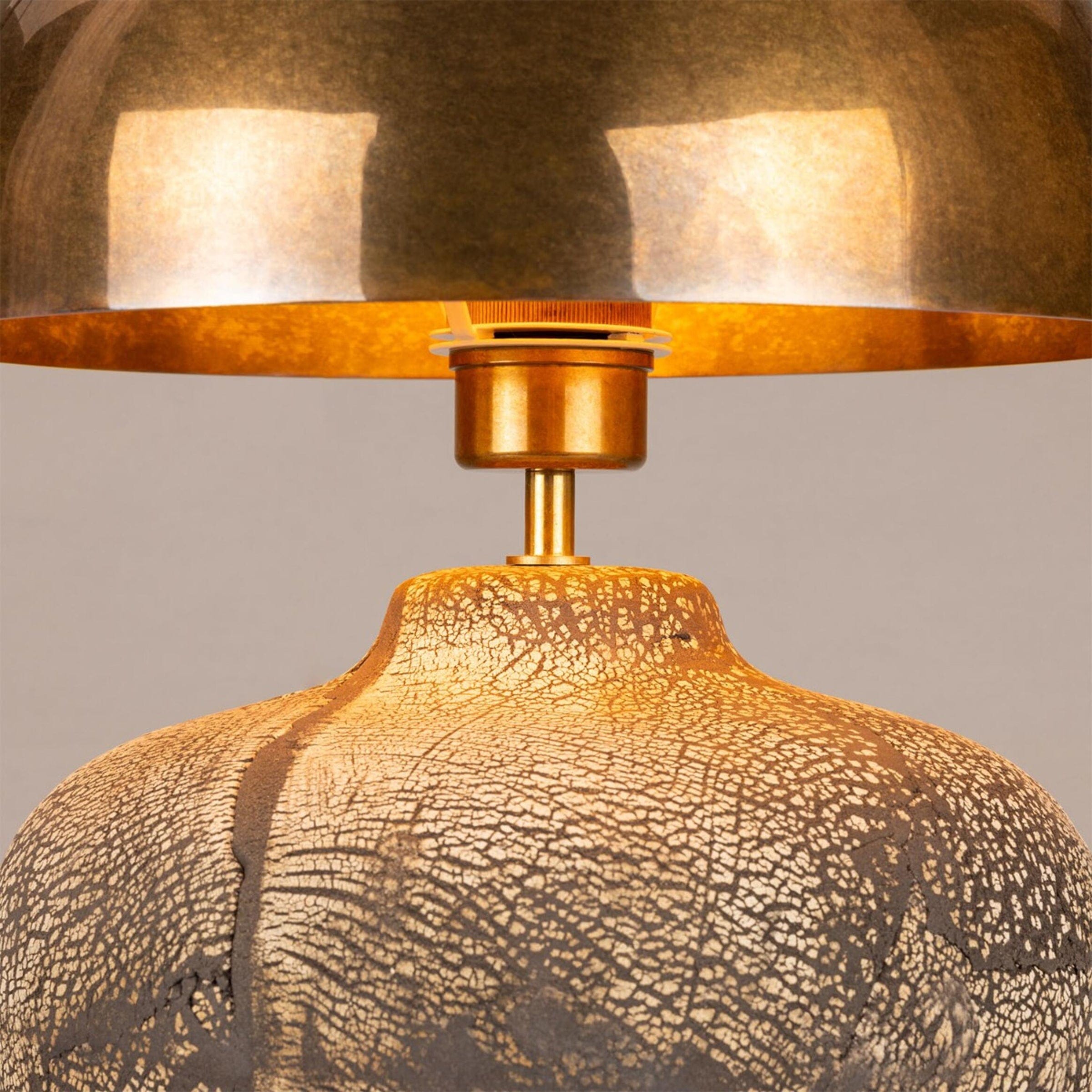 Mullan Lighting Lighting Lawson Ceramic Table Lamp with Brass Dome Shade