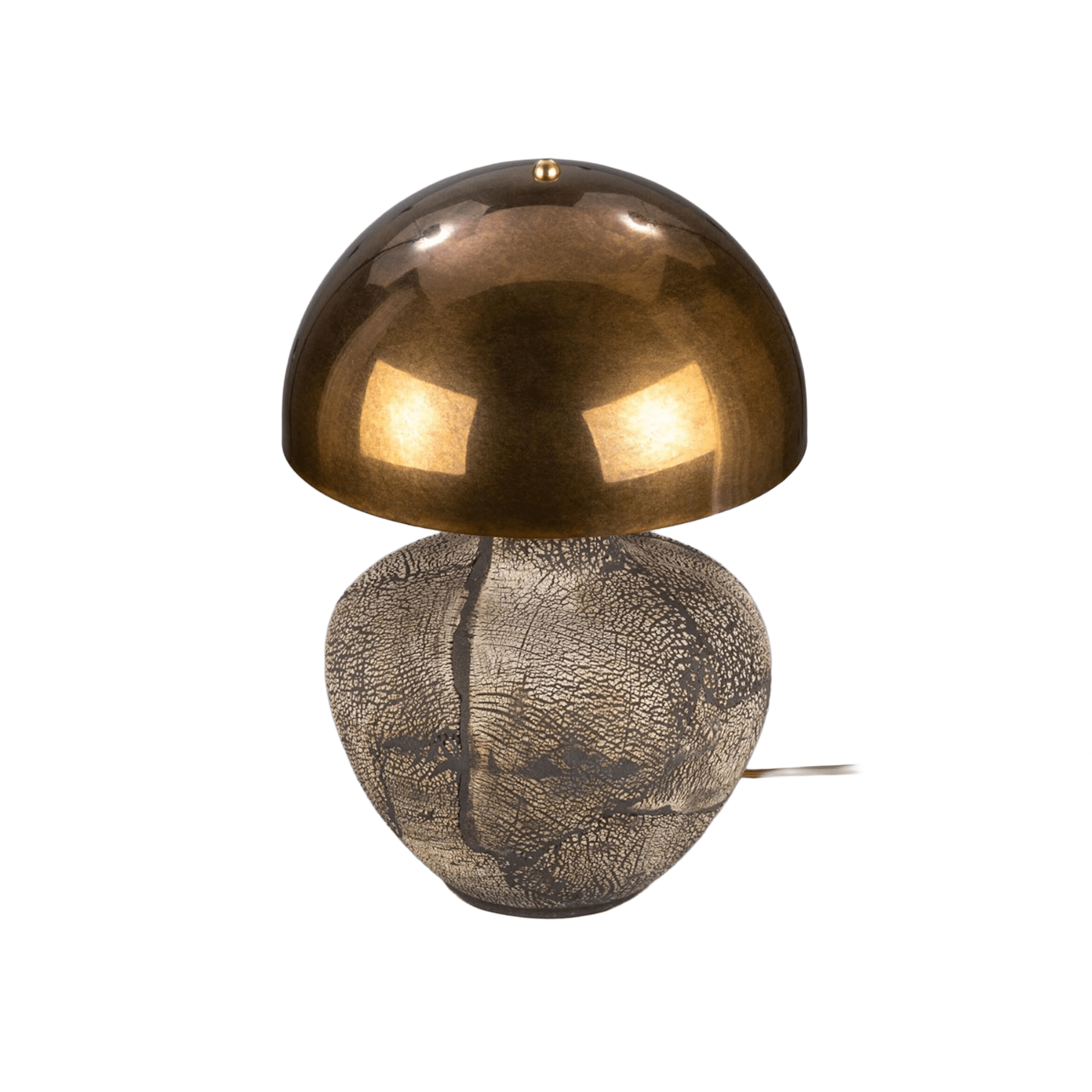 Mullan Lighting Lighting Lawson Ceramic Table Lamp with Brass Dome Shade