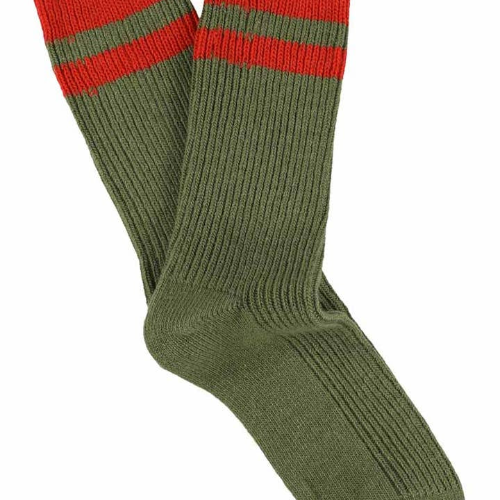 ESCUYER Socks Khaki / Strong Orange Men's Cashmere Socks, Various Colorways