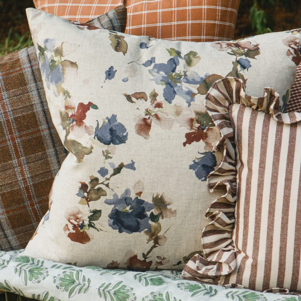RW Studio SHOP Misaki Floral Linen Pillow, 20" x 20"