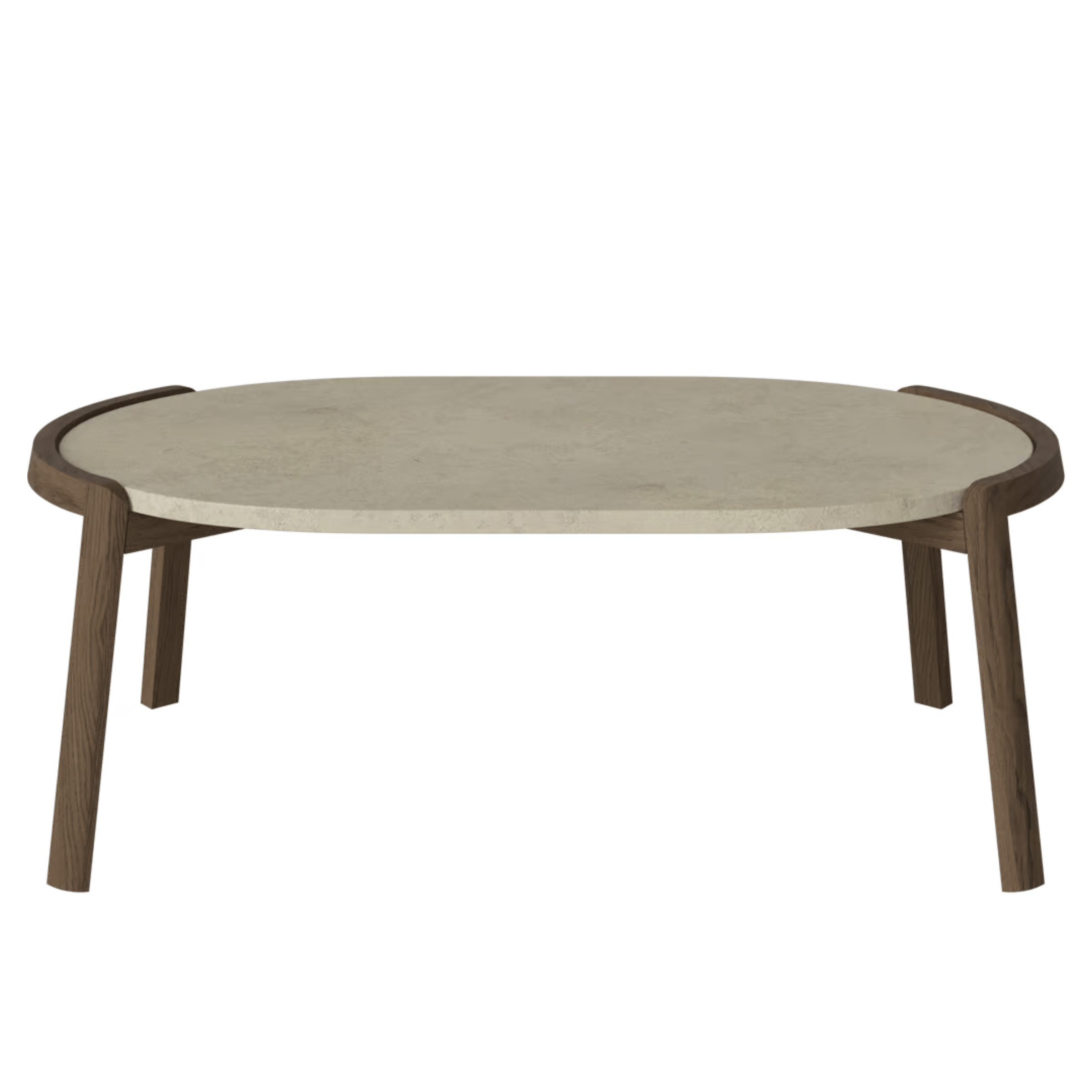 Bolia SHOP 35 cm / Jura Grey Marble / Dark Oiled Oak Mix Coffee Table, 95 x 61 cm Oval