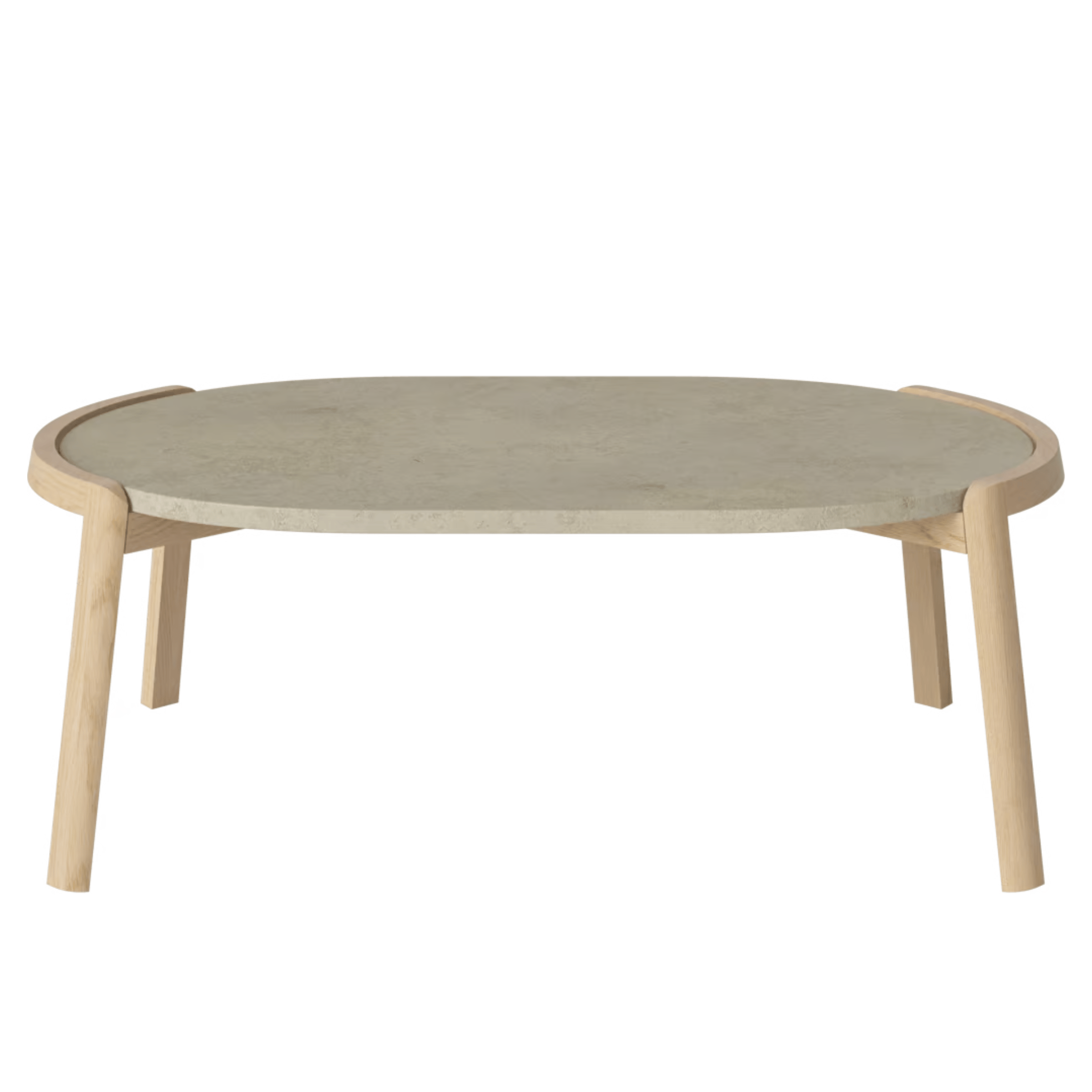 Bolia SHOP 35 cm / Jura Grey Marble / White Pigmented Oiled Oak Mix Coffee Table, 95 x 61 cm Oval