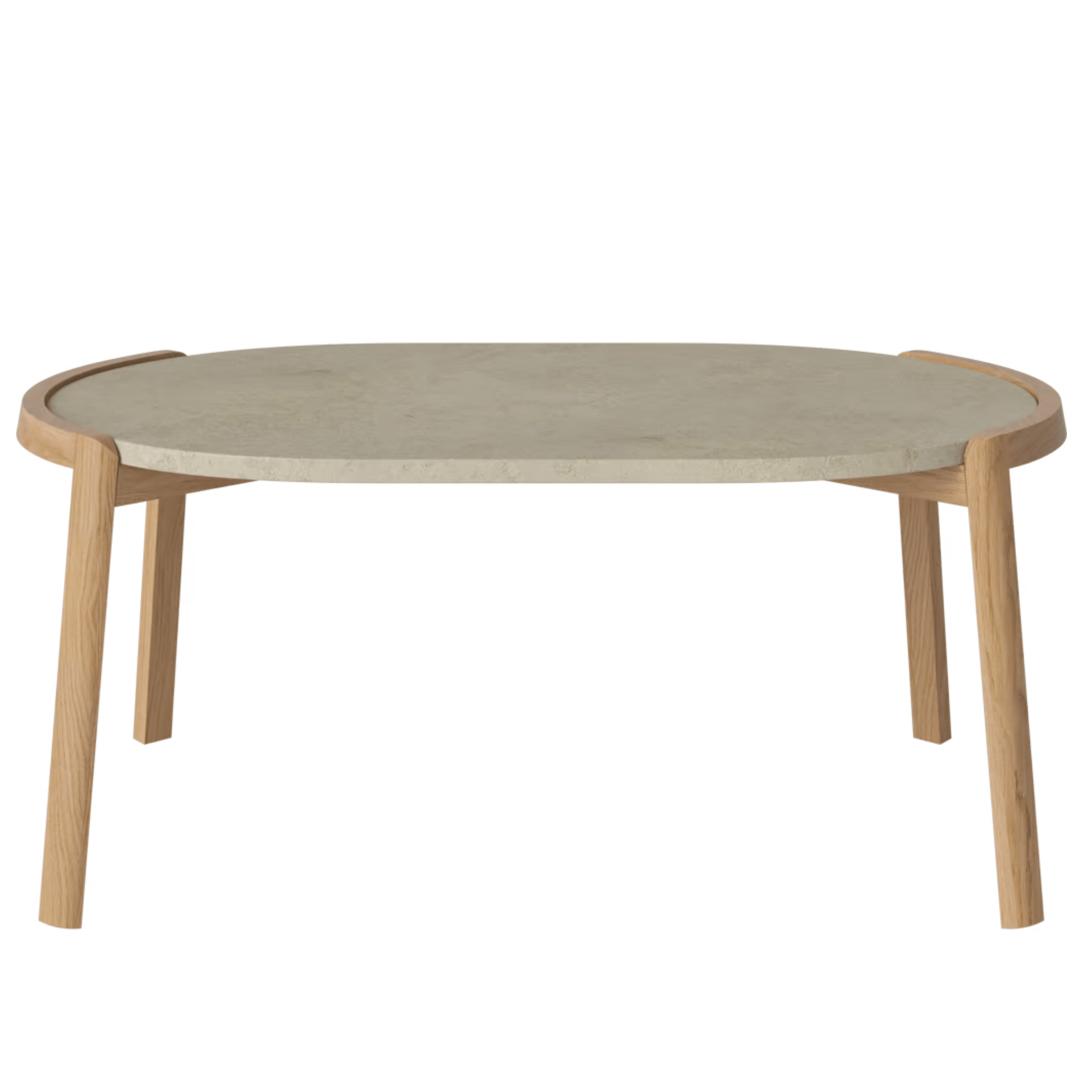 Bolia SHOP 42 cm / Jura Grey Marble / Oiled Oak Mix Coffee Table, 95 x 61 cm Oval