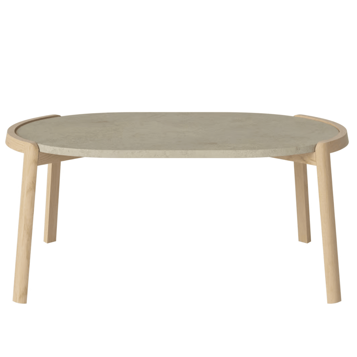 Bolia SHOP 42 cm / Jura Grey Marble / White Pigmented Oiled Oak Mix Coffee Table, 95 x 61 cm Oval