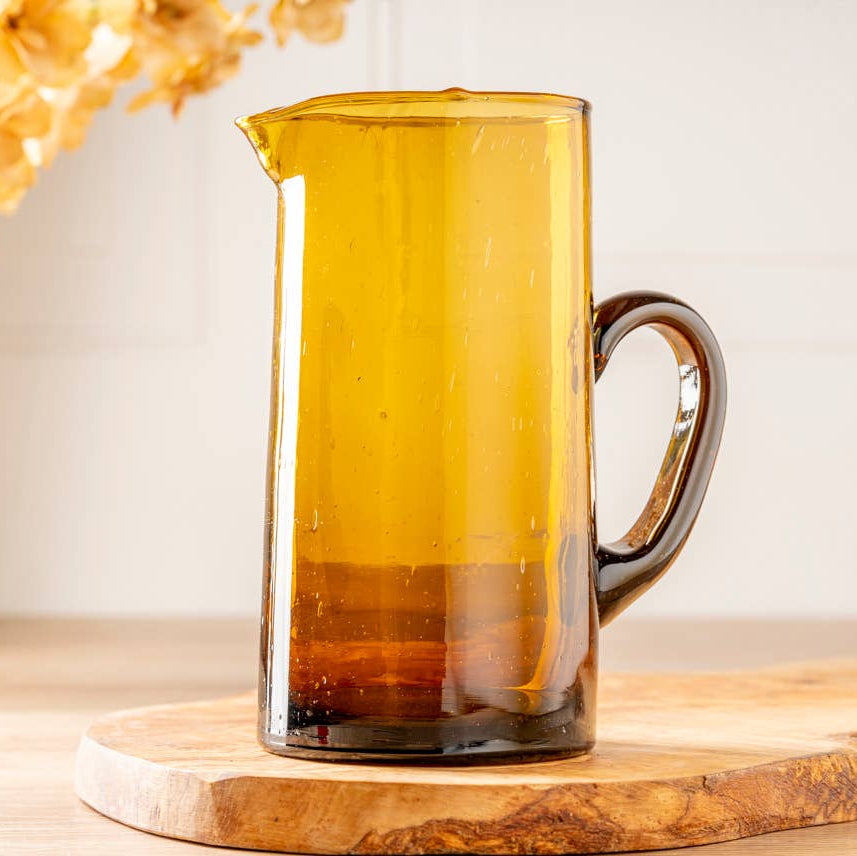 Verve Culture Drinkware Amber Moroccan Cone Jug - Amber
