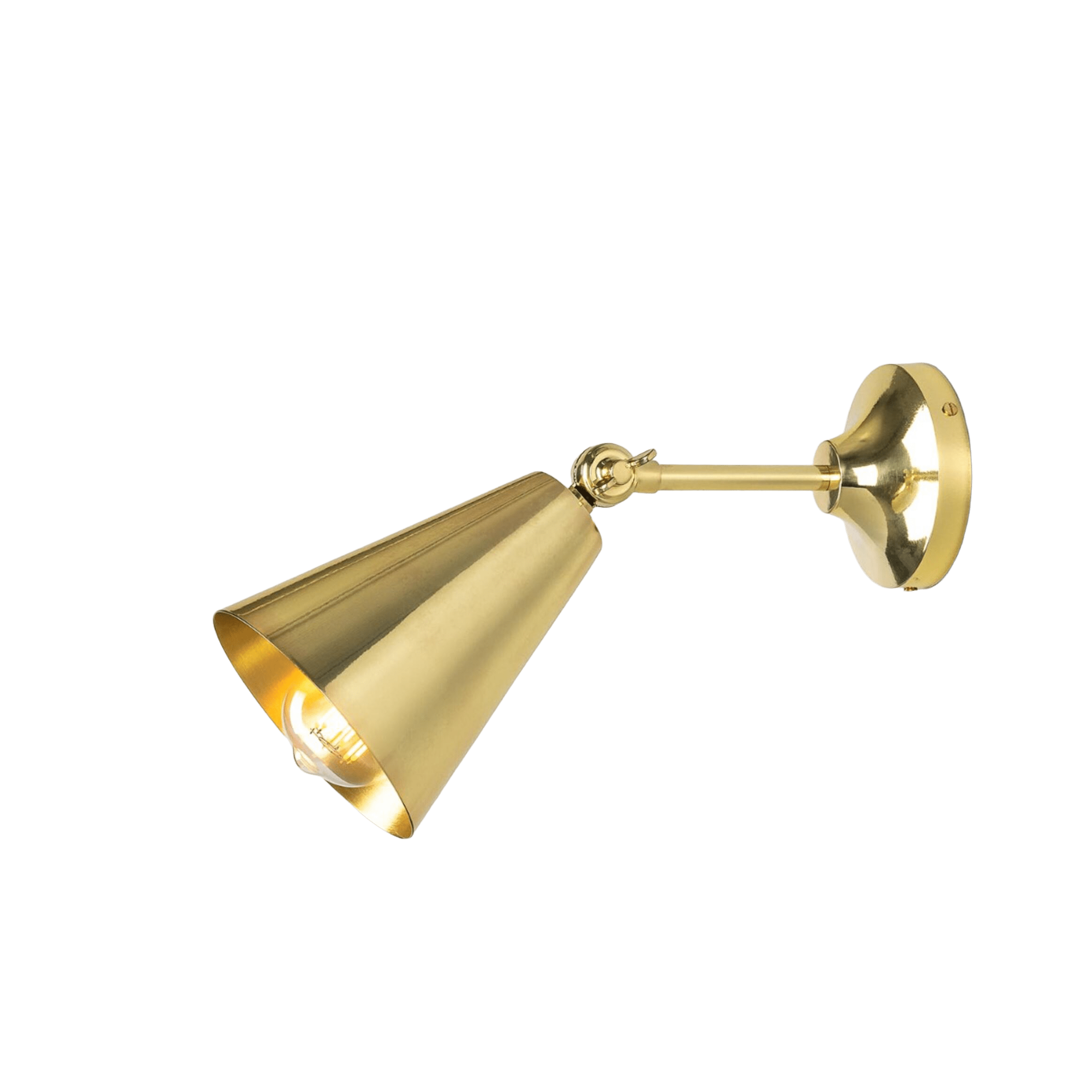 Mullan Lighting Lighting Polished Brass Moya Adjustable Brass Wall Sconce