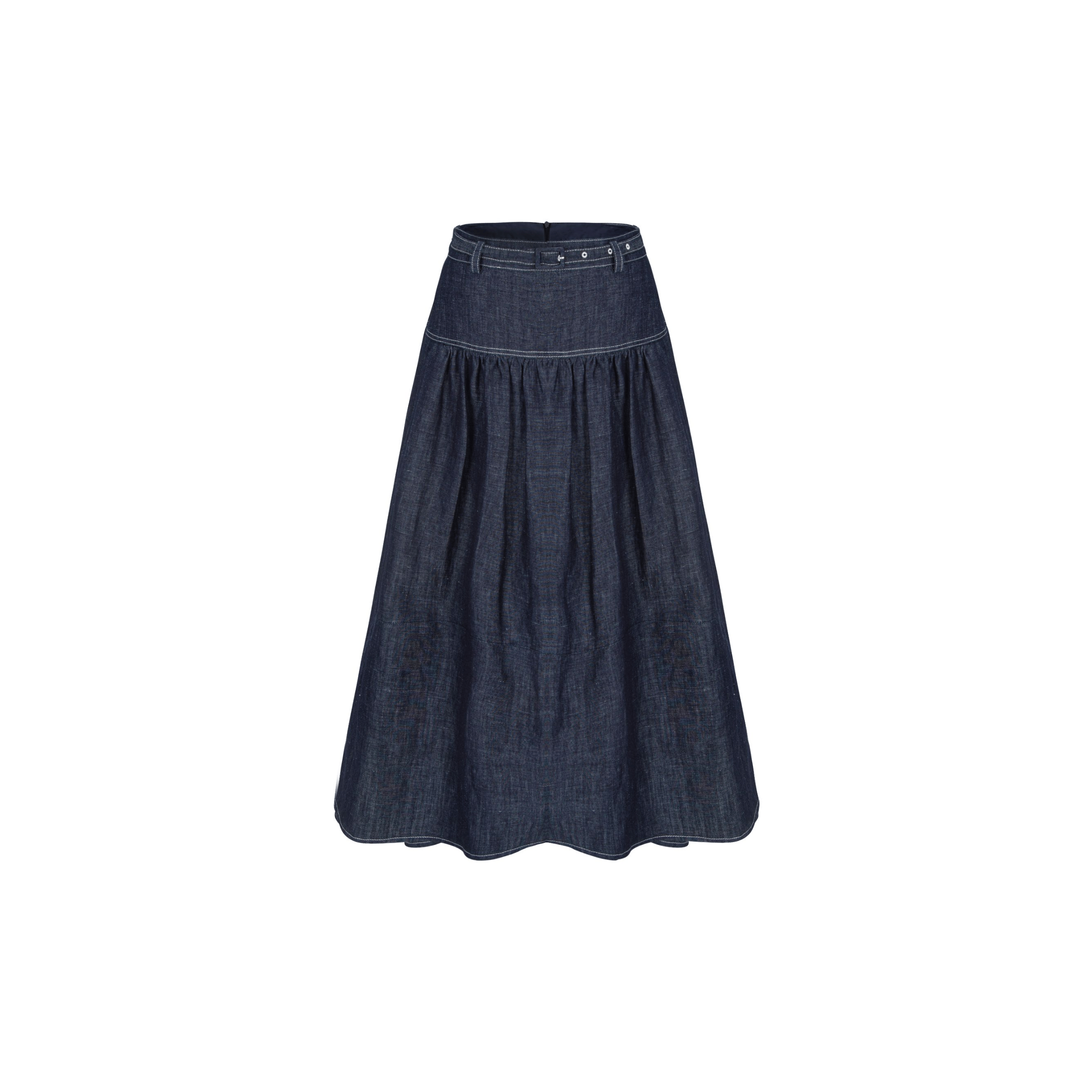 Studio D'aaRI SHOP Navy Yoke Shirring Skirt